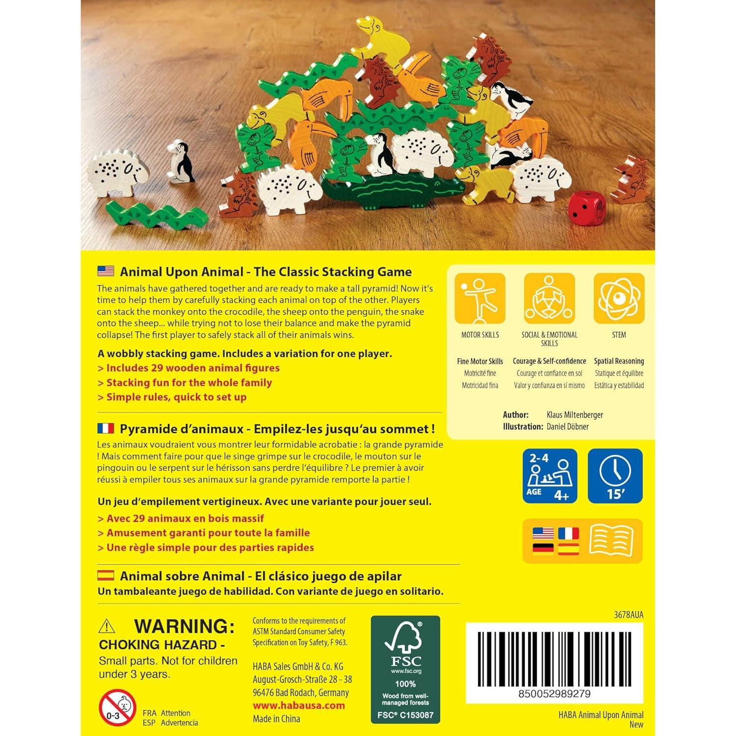 Juego de Apilamiento Animal Sobre Animal HABA - 29 Piezas