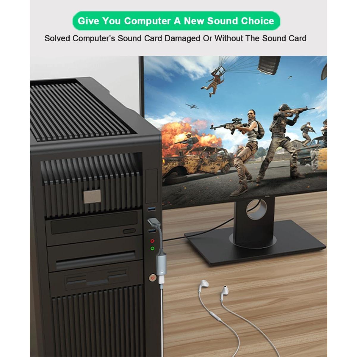 Adaptador de Audio USB A a Lightning LecLooc HiFi Gris