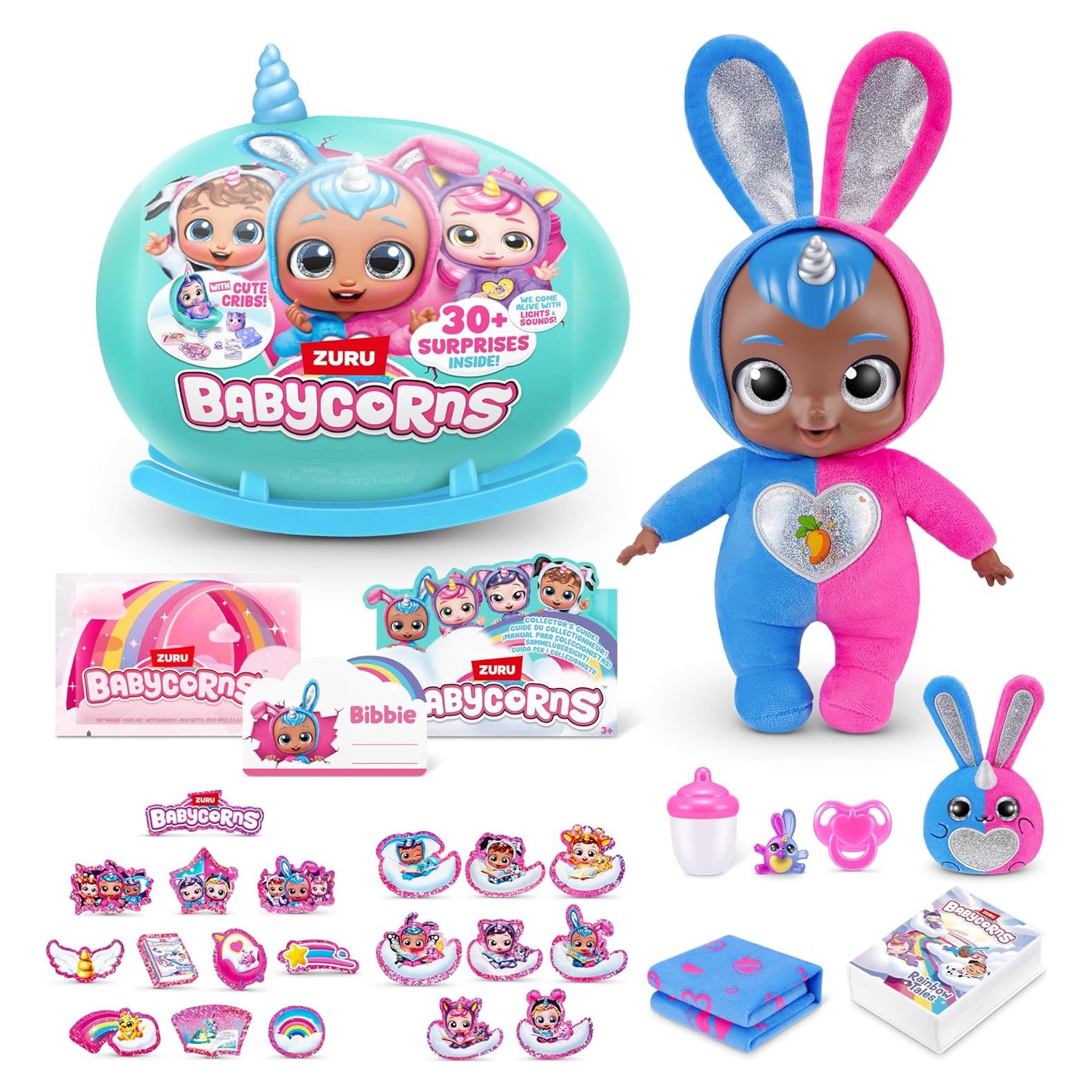 Muñeca Interactiva Babycorns Grande ZURU Conejo con Luces y Sonidos