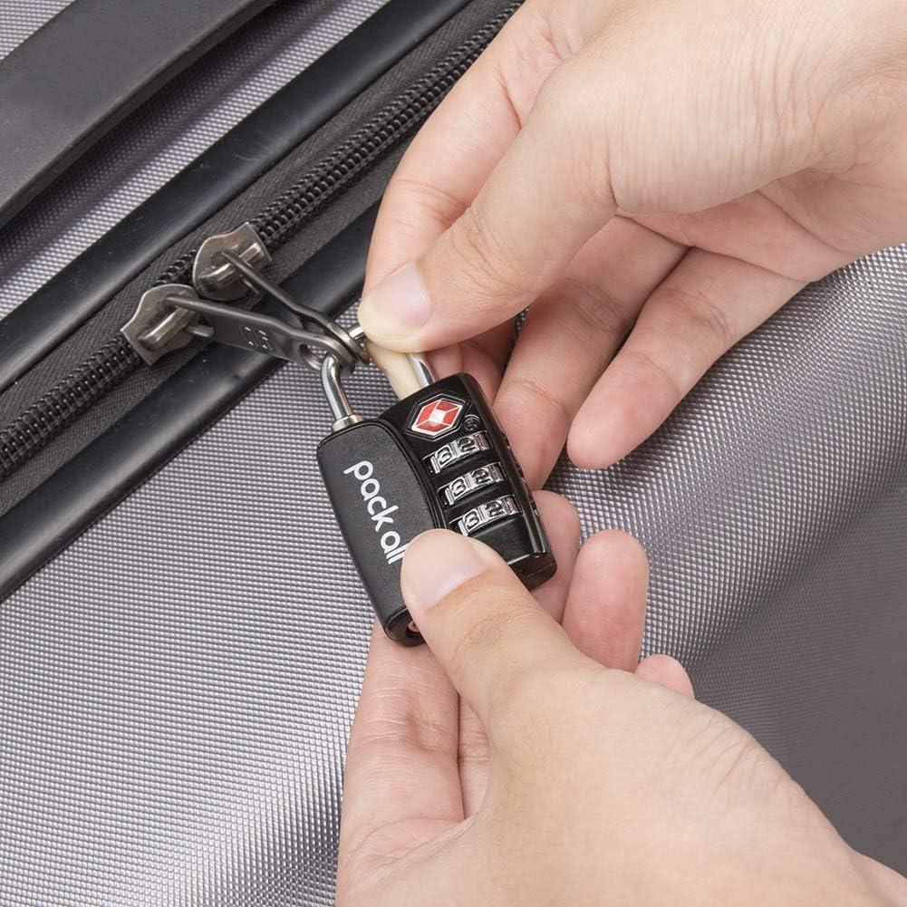 Candado de Viaje Pack All TSA 4 Pcs Negro - Combinación 3 Dígitos
