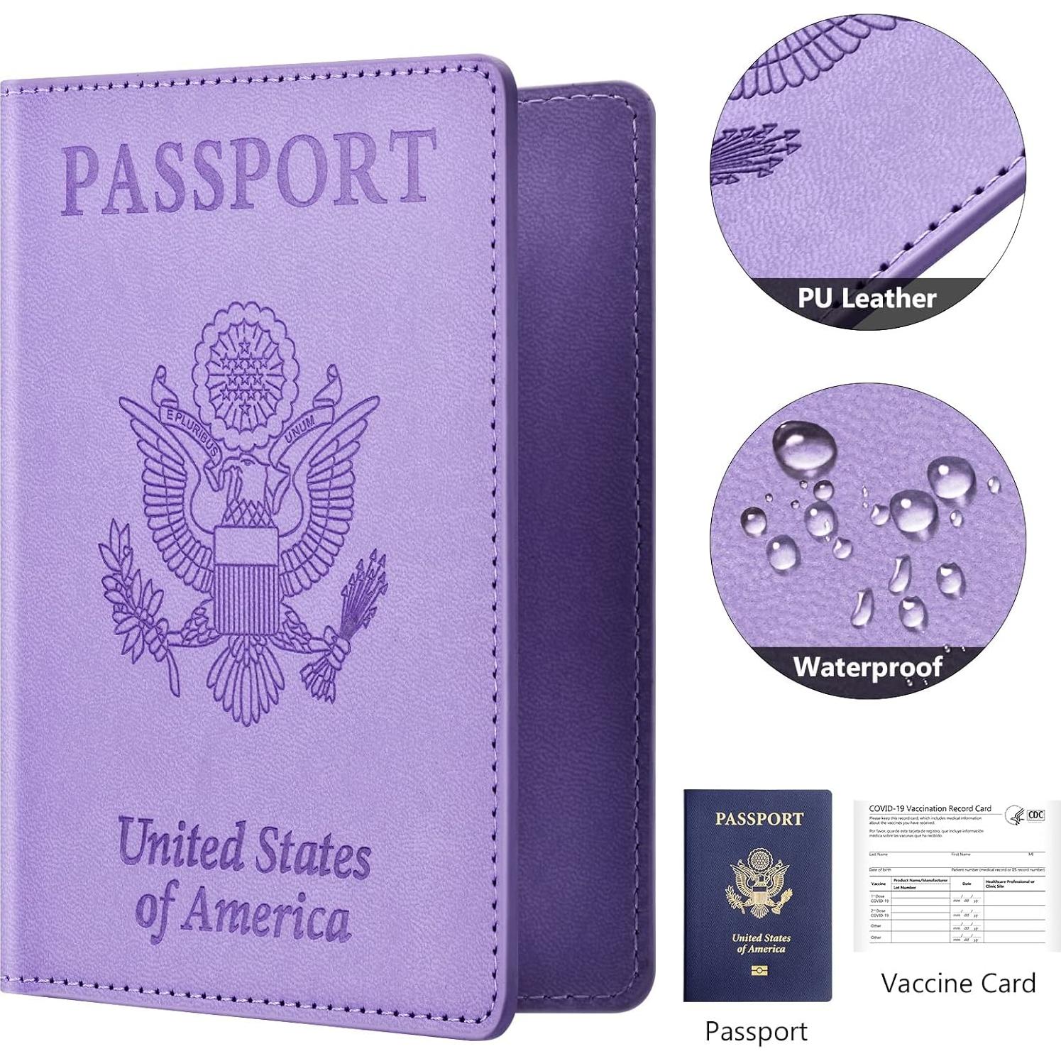 Funda de Pasaporte y Tarjeta de Vacunación Eoehro 2Pack