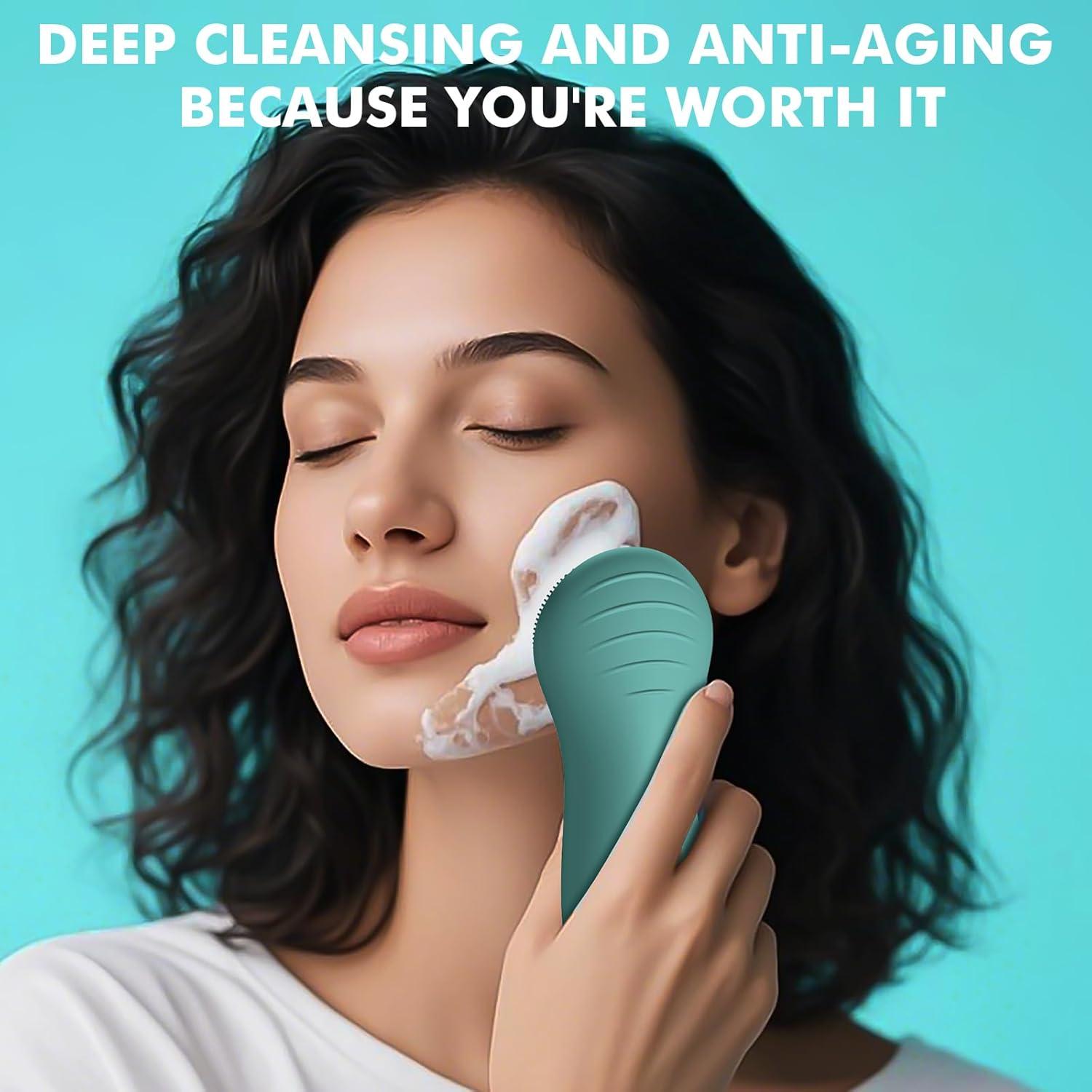 Cepillo Facial Eléctrico LZP de Silicona Impermeable 6 Velocidades