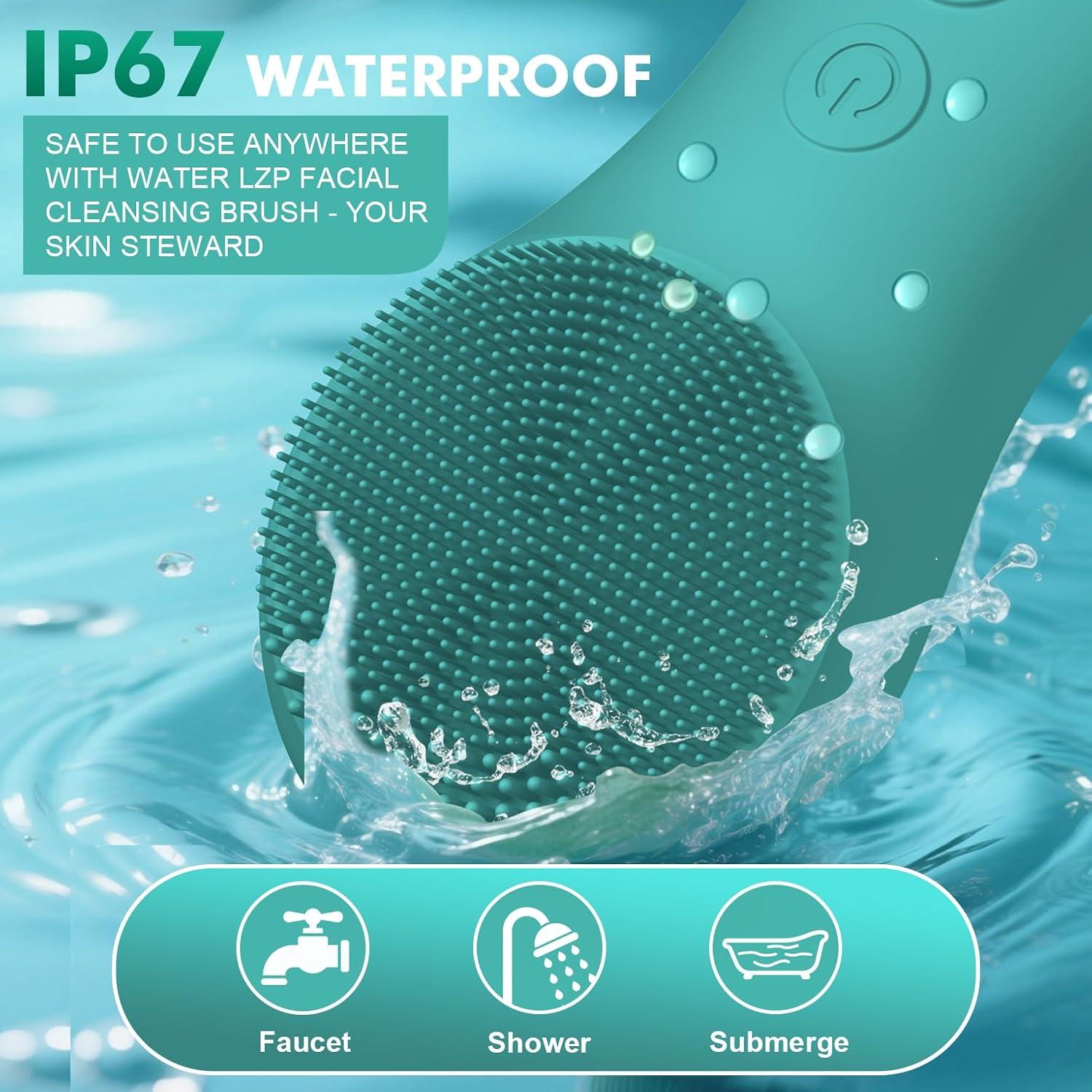 Cepillo Facial Eléctrico LZP de Silicona Impermeable 6 Velocidades