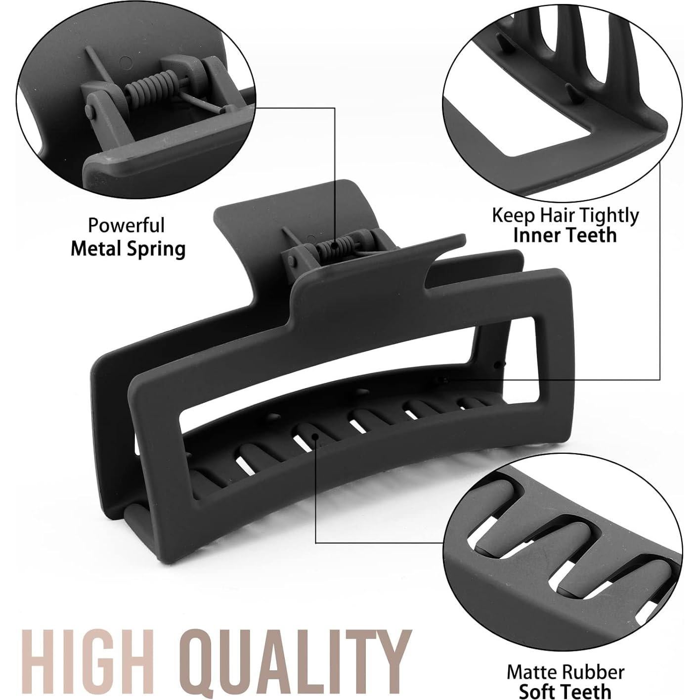 Pinzas de Garra Jumbo XL ZYTJ Negras para Cabello Grueso