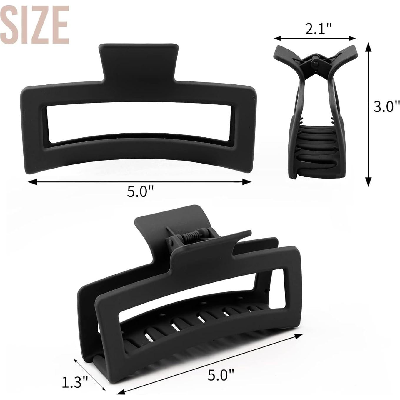 Pinzas de Garra Jumbo XL ZYTJ Negras para Cabello Grueso