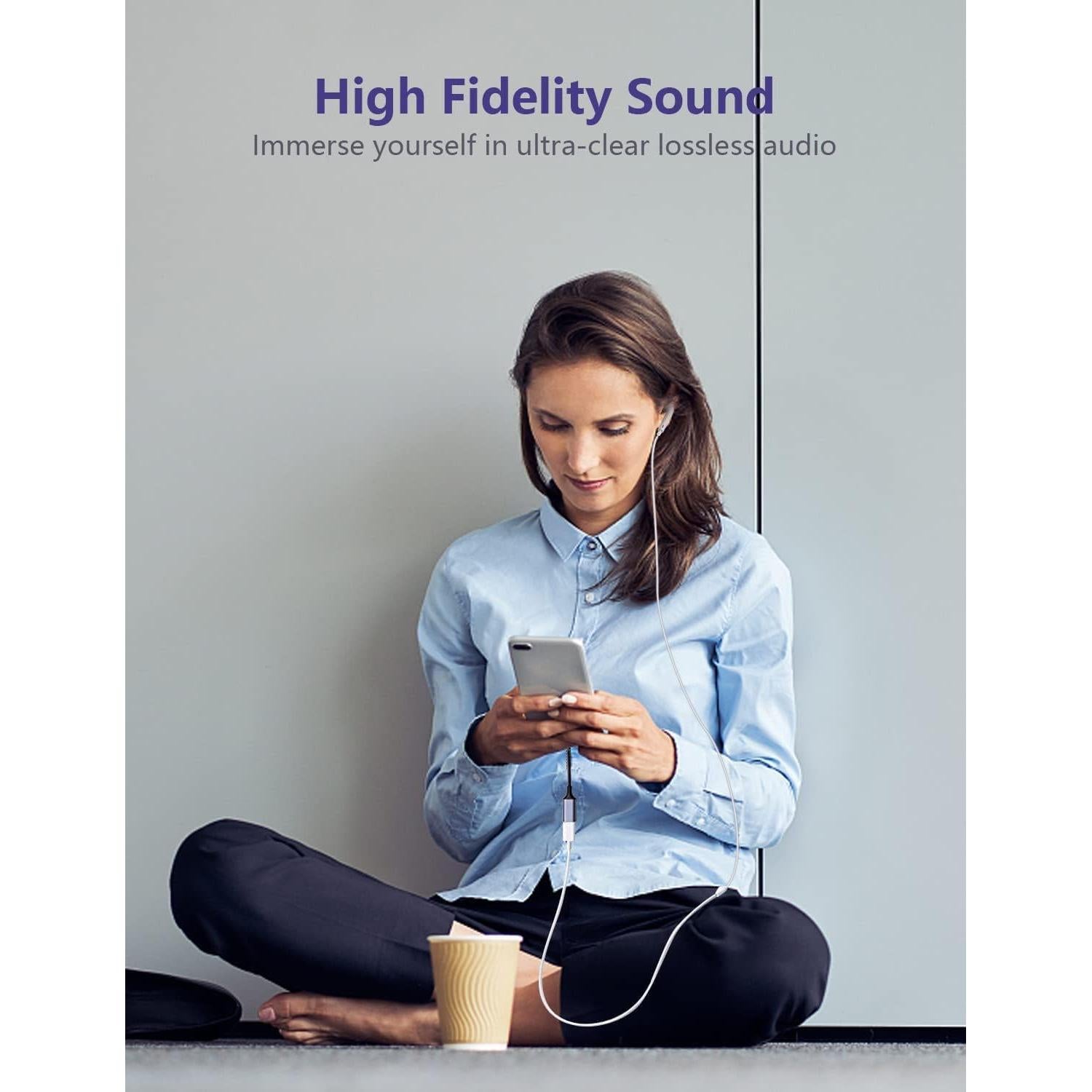 Adaptador de Audio USB C a Lightning LecLooc HiFi Gris