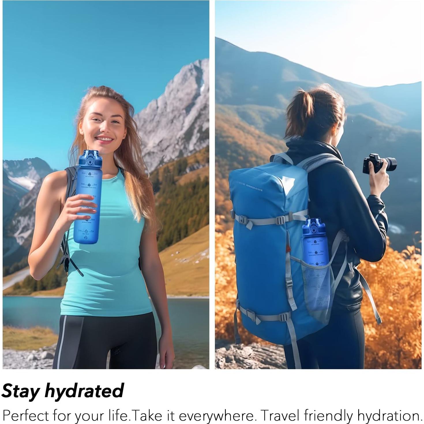 Botella de Agua Motivacional Alwager 32oz a Prueba de Fugas