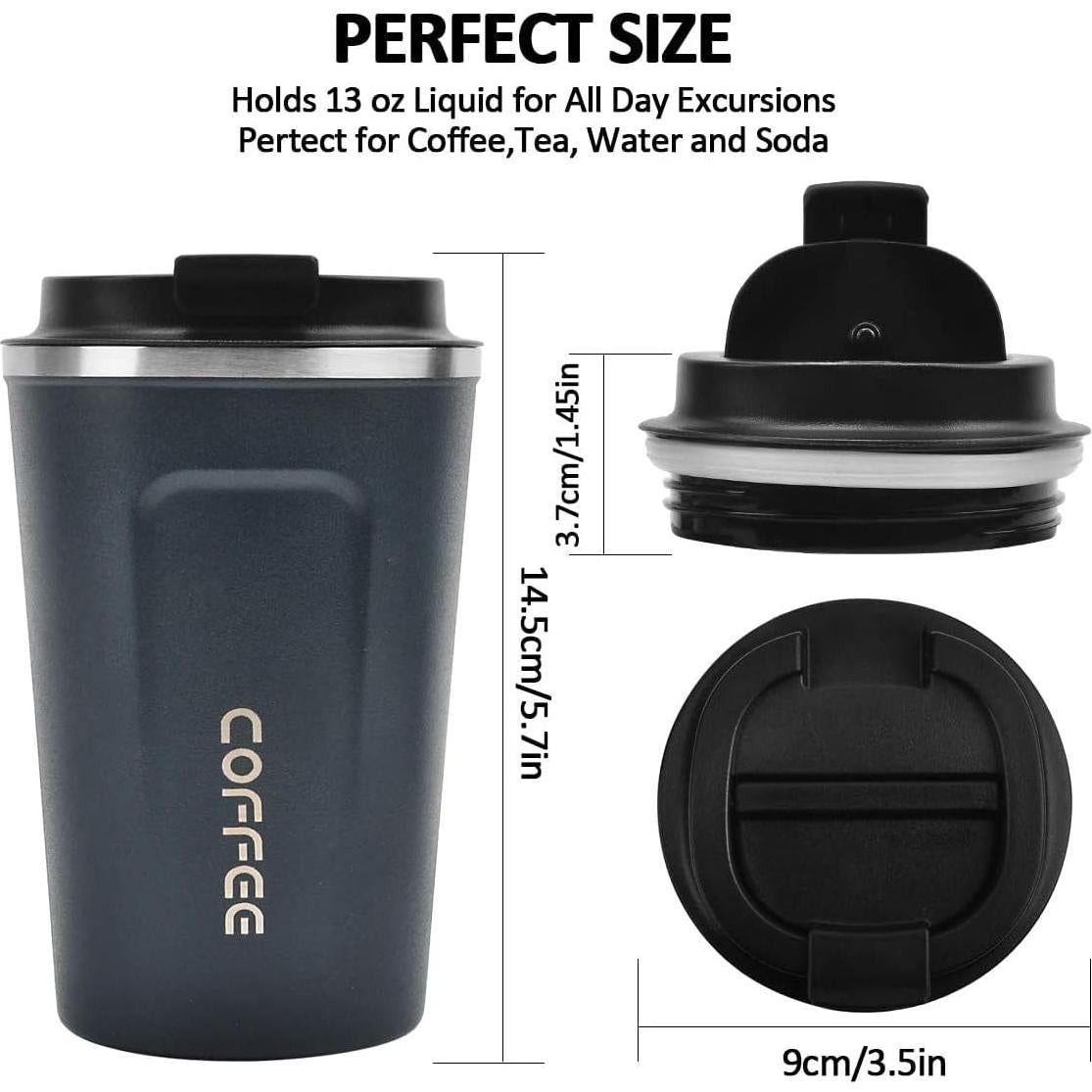 Taza de viaje aislada RNGODO 380ml a prueba de fugas