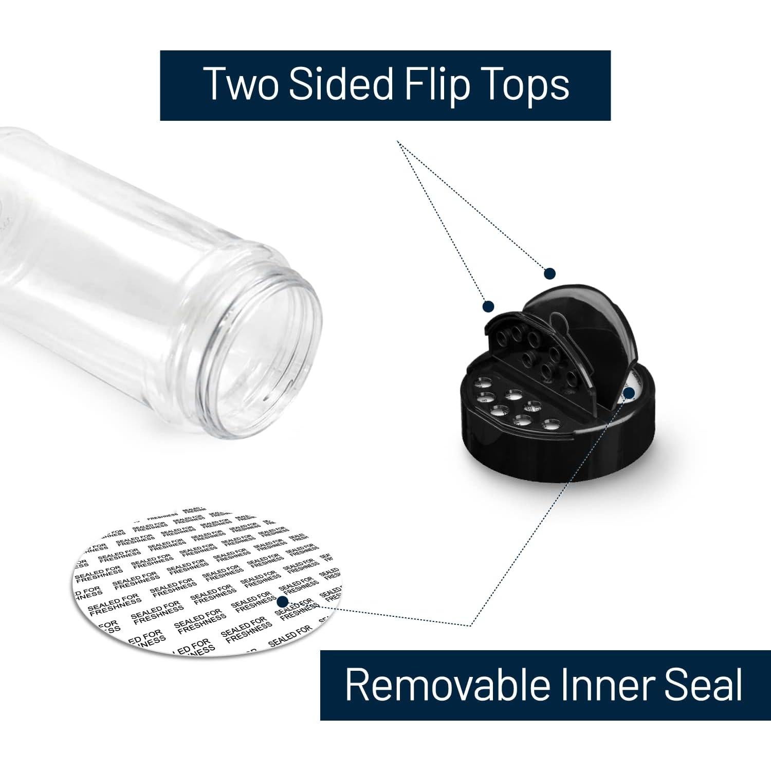 Tarros de Especias de Plástico RoyalHouse 6 Piezas 0.45L