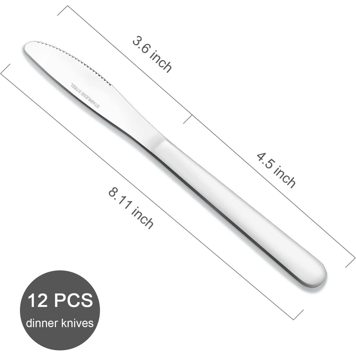 Juego de 12 Cuchillos de Cena Funnydin 20.6 cm Acero Inoxidable
