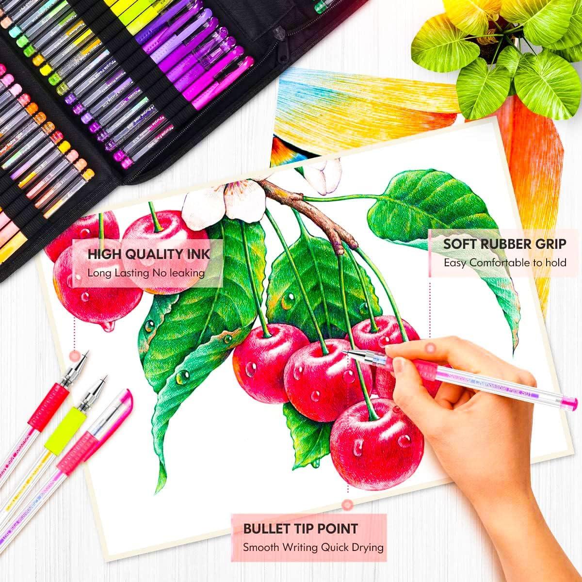 Set de 120 Bolígrafos de Gel Soucolor Multicolor con Estuche