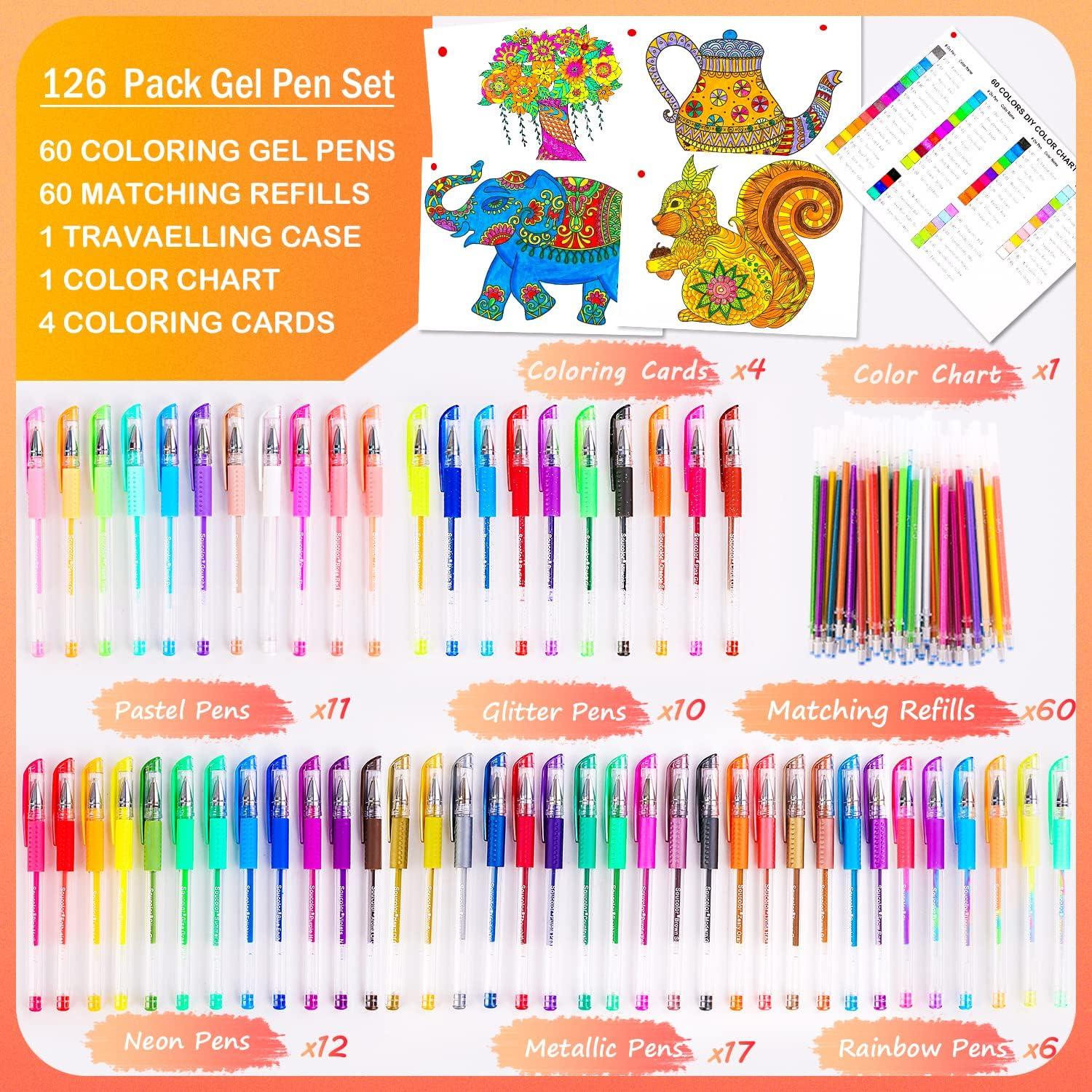 Set de 120 Bolígrafos de Gel Soucolor Multicolor con Estuche
