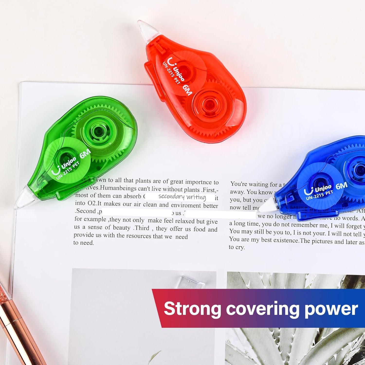 Dispenser Cinta Correctora Unjoo 12 Piezas 0.5cm Blanca