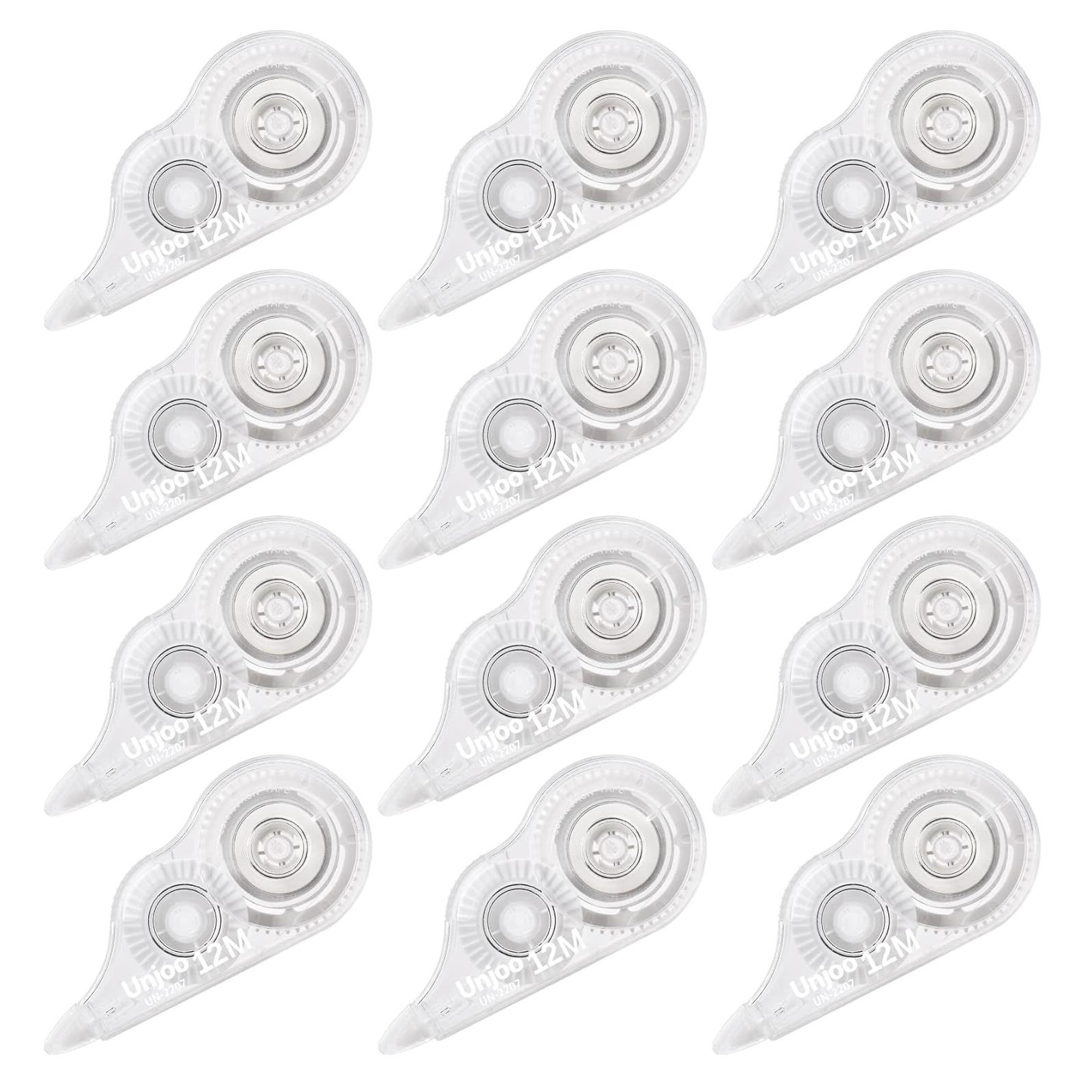 Cinta Correctora Unjoo 12 Piezas 5M 0.5cm Blanca Ergonómica