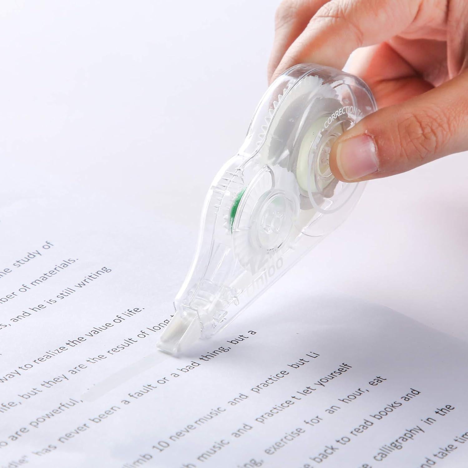 Cinta Correctora Unjoo 12 Piezas 5M 0.5cm Blanca Ergonómica