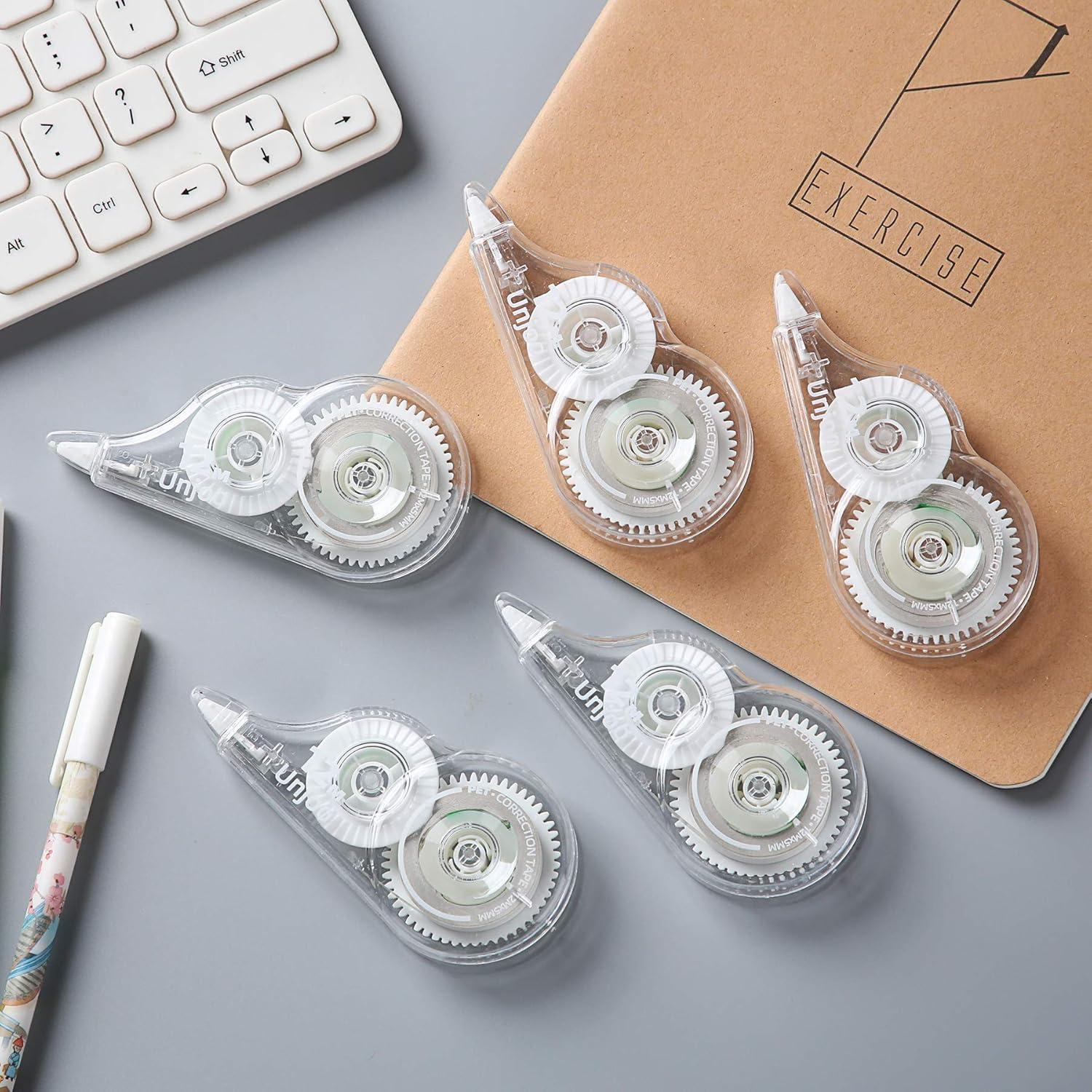 Cinta Correctora Unjoo 12 Piezas 5M 0.5cm Blanca Ergonómica