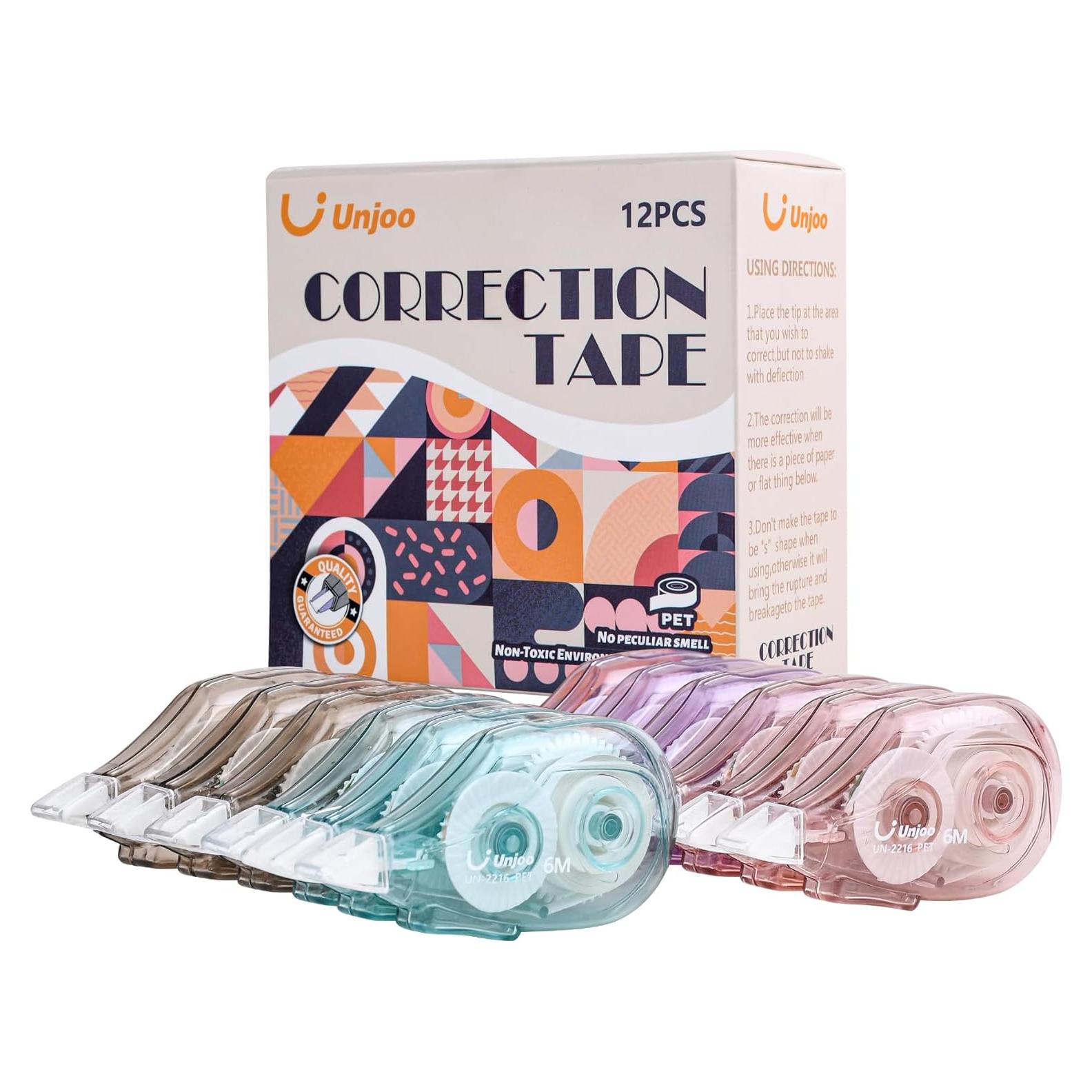 Dispenser Cinta Correctora Unjoo 12 Piezas 0.5cm Blanco