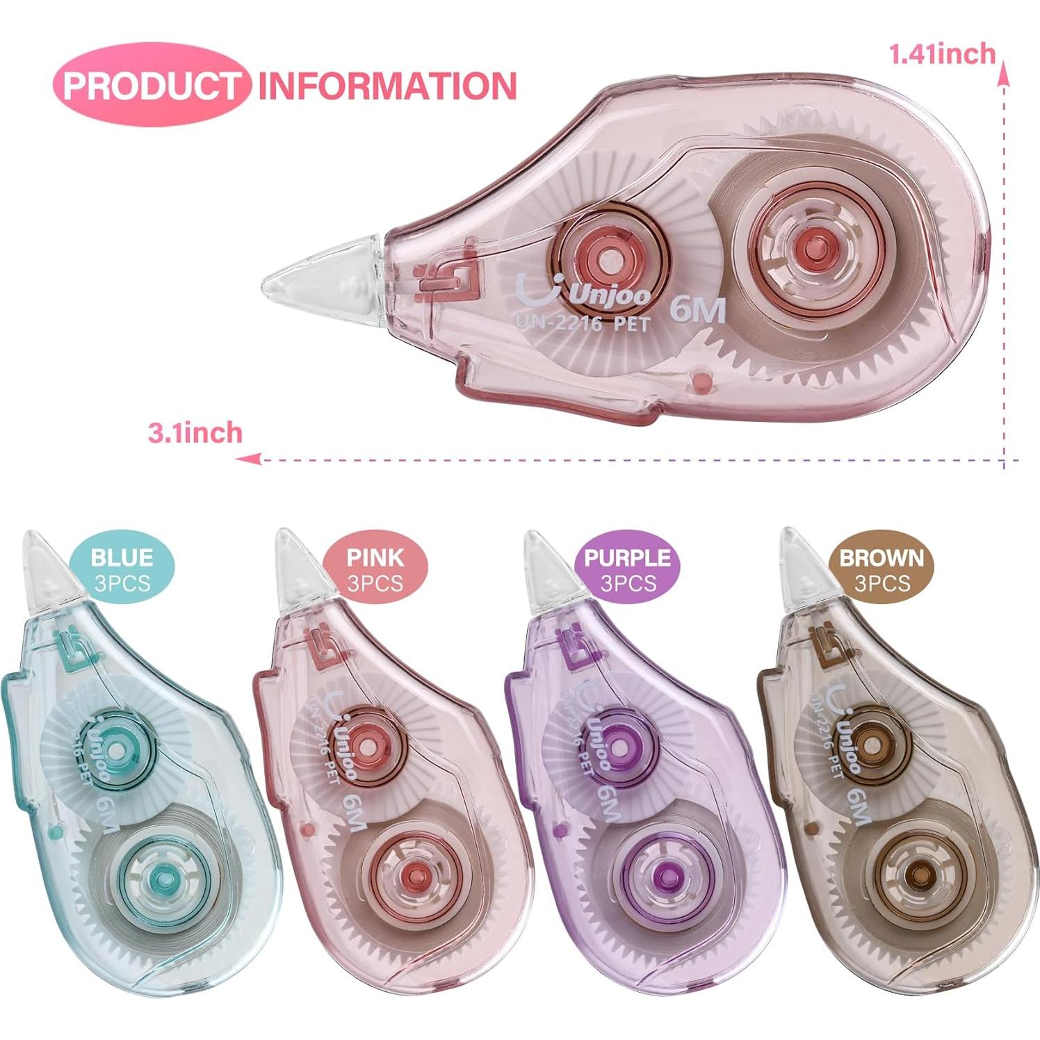 Dispenser Cinta Correctora Unjoo 12 Piezas 0.5cm Blanco