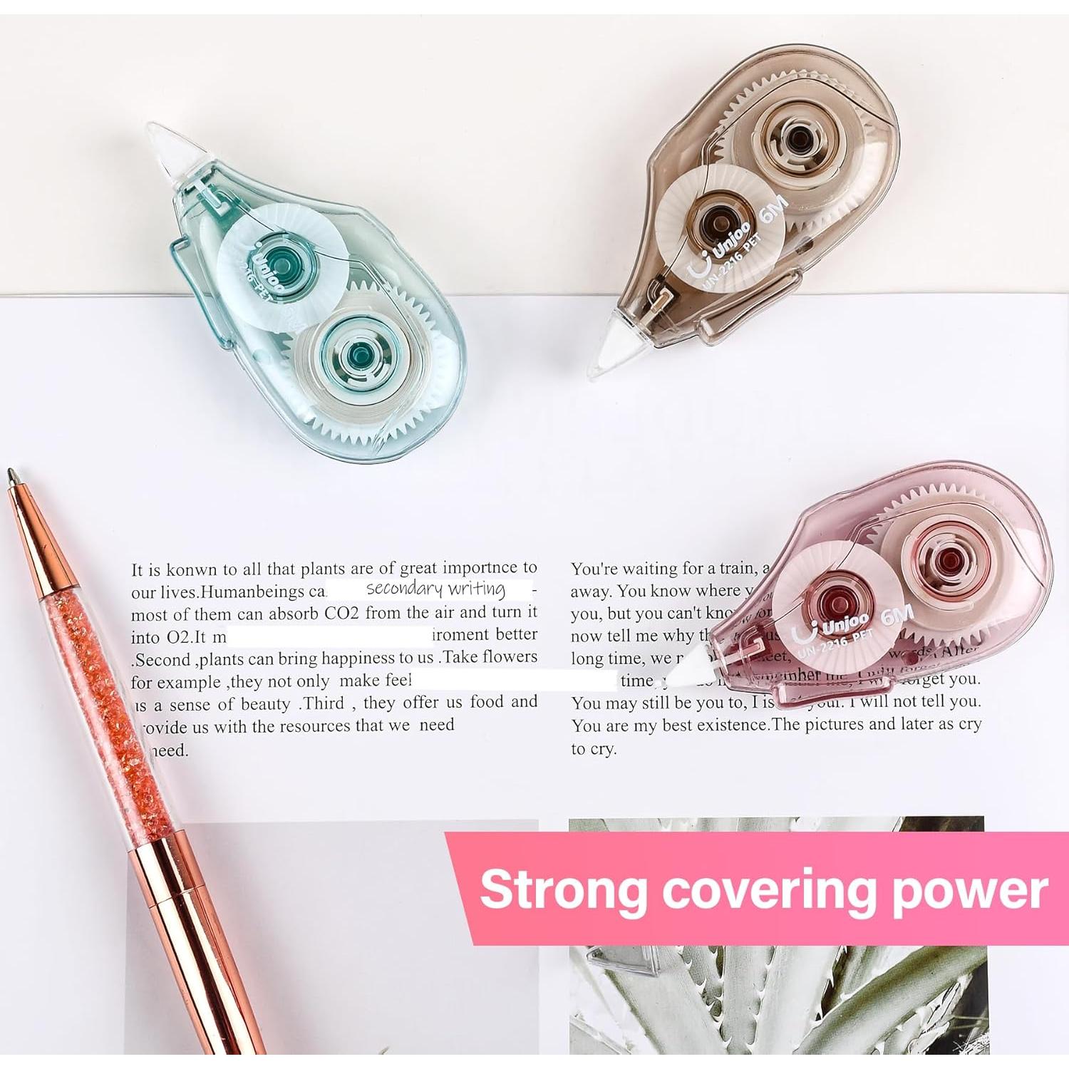 Dispenser Cinta Correctora Unjoo 12 Piezas 0.5cm Blanco