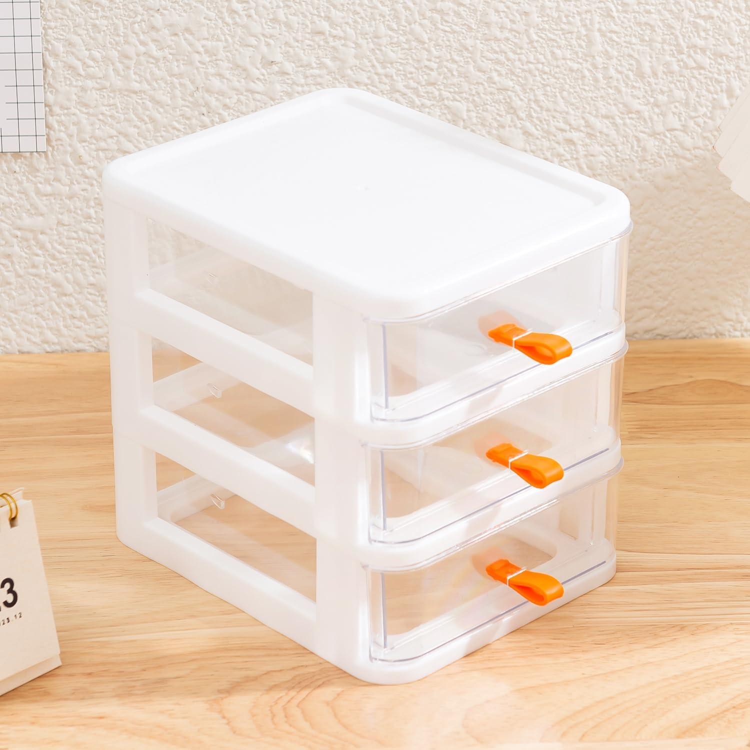 Organizador de Cajones Mini Gagee 3 Cajones Plástico Blanco