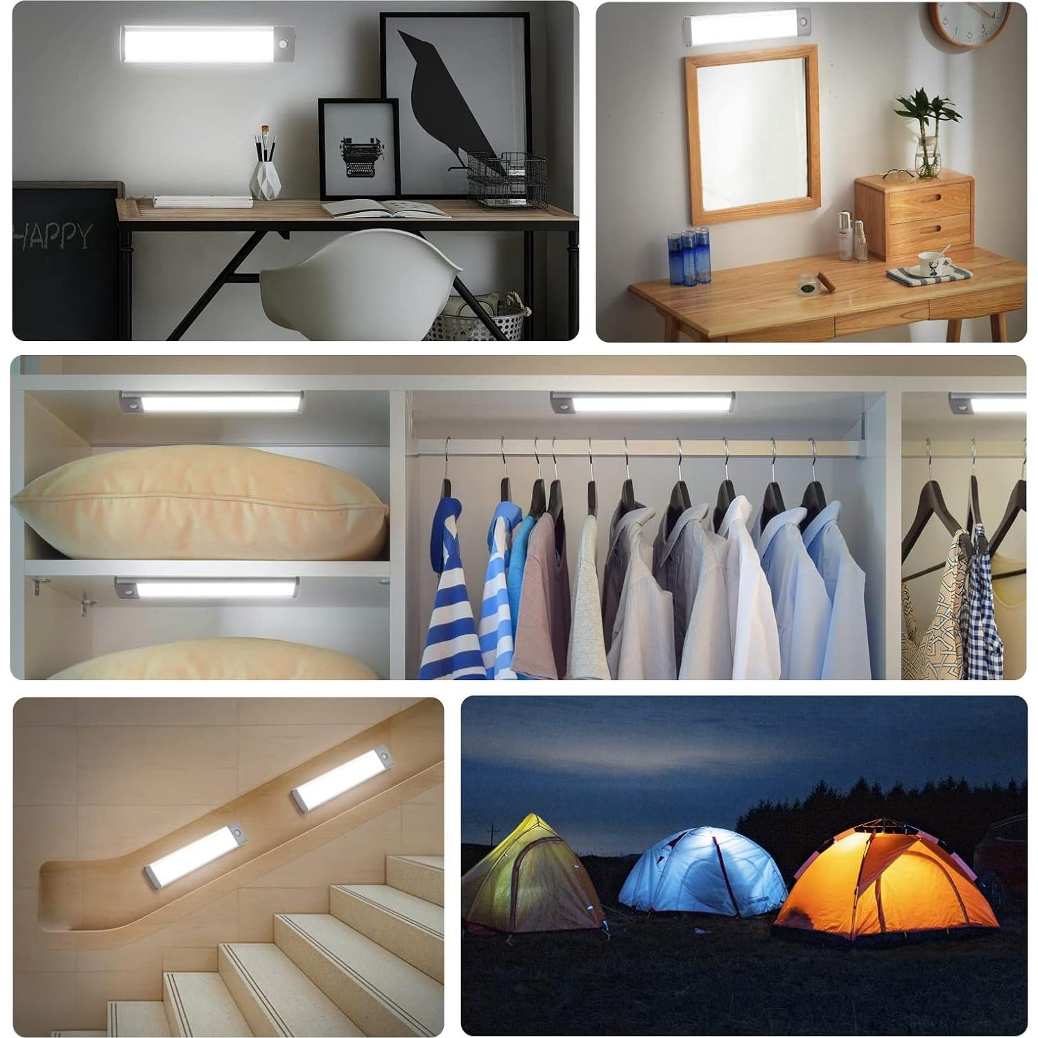 Luces LED Bajo Gabinete RXWL 30 Perlas Luz Cálida 2Pack