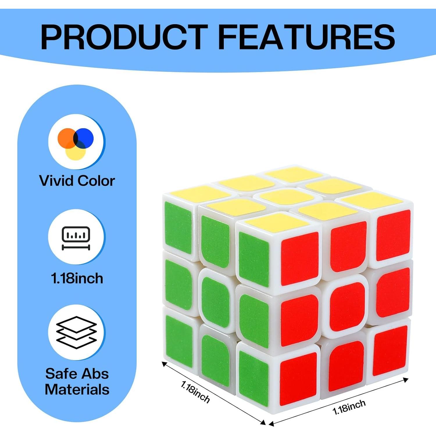 Set de 12 Mini Cubos de Rubik 3x3 para Niños - Juguetes Antiestrés