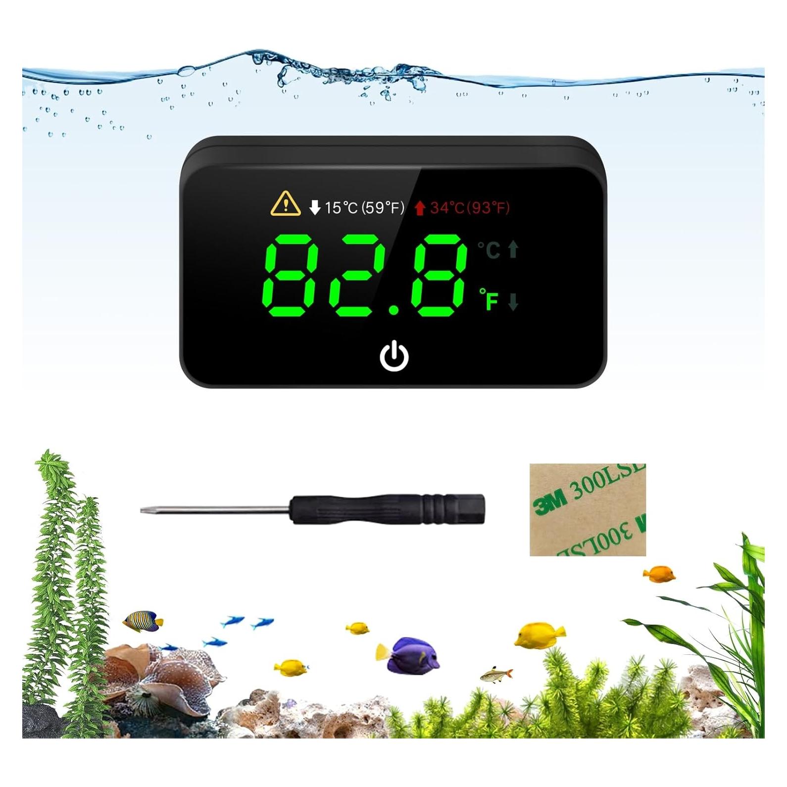Termómetro Digital para Acuarios Moonorange MO-Thermometers-B, Pantalla LED