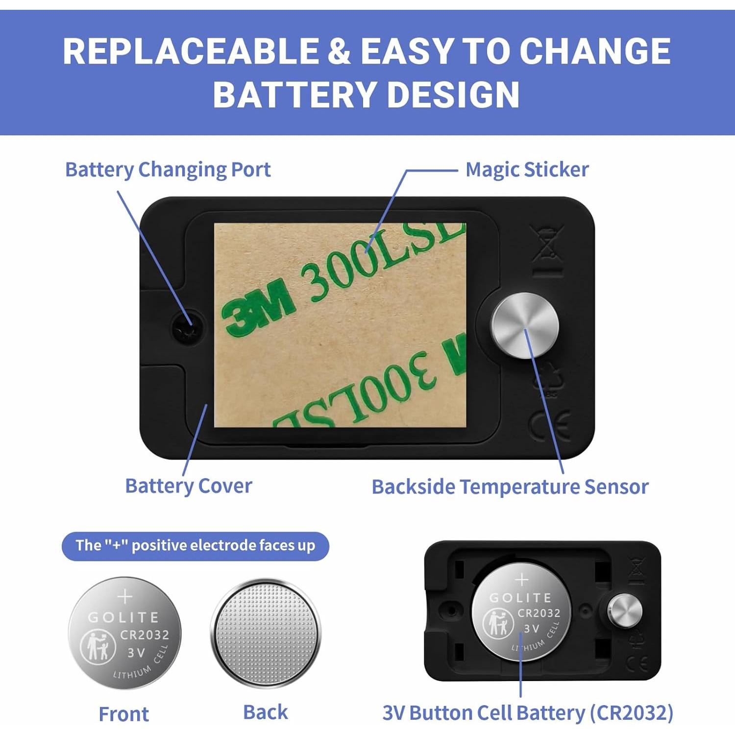 Termómetro Digital para Acuarios Moonorange MO-Thermometers-B, Pantalla LED