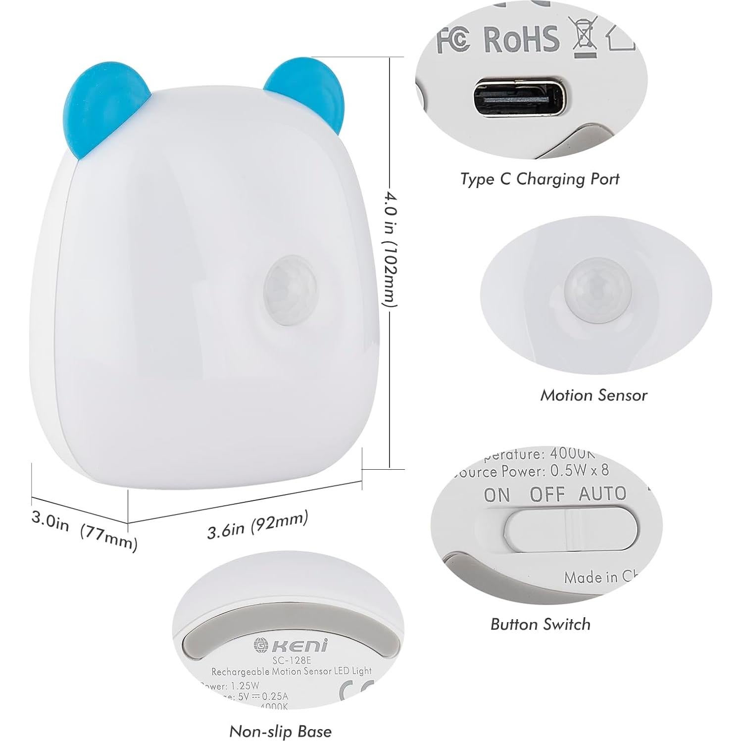 Luz Nocturna G Keni con Sensor de Movimiento 4000K Azul