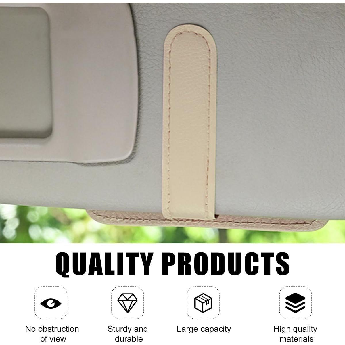 Organizador de Visera de Coche Povtii Beige Multifuncional