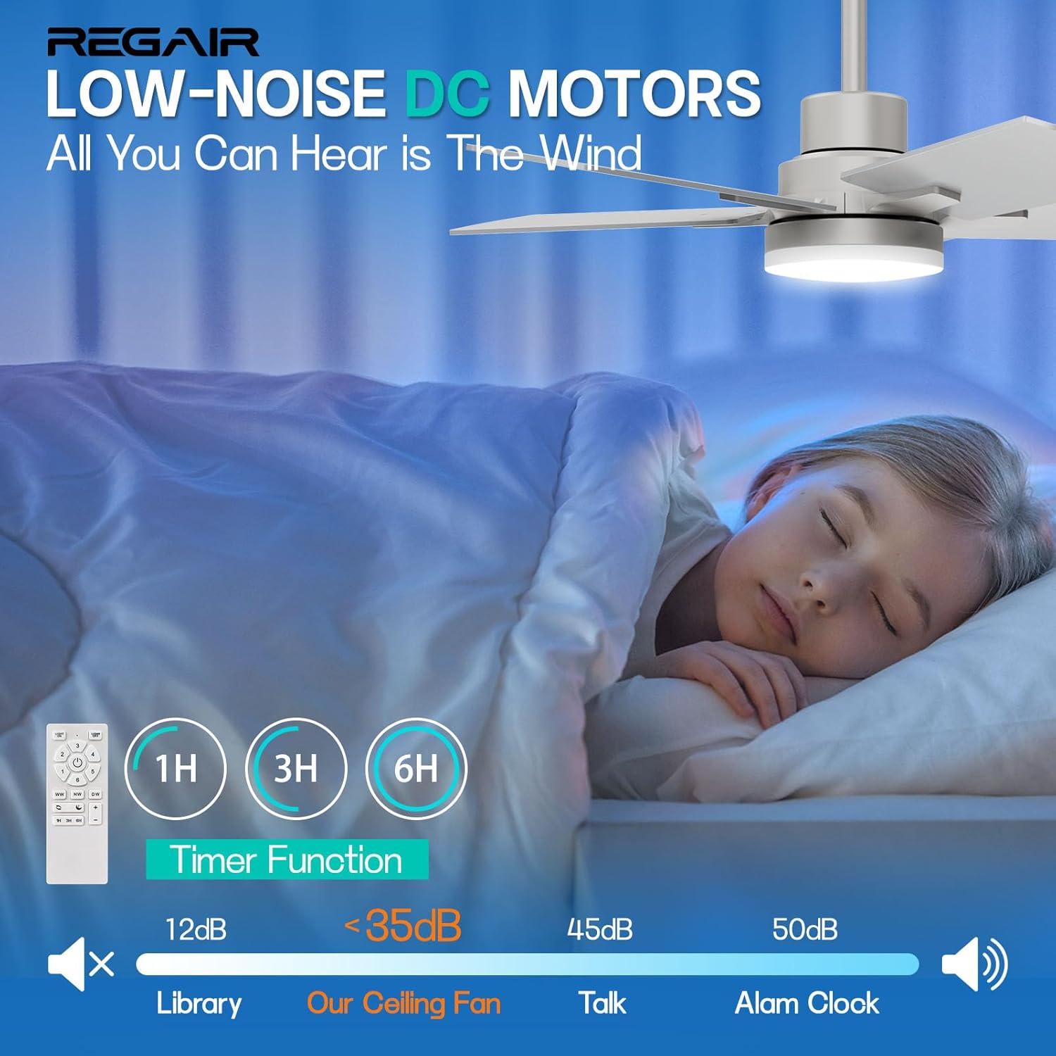 Ventilador de Techo Regair 32" con Luz LED y Control Remoto