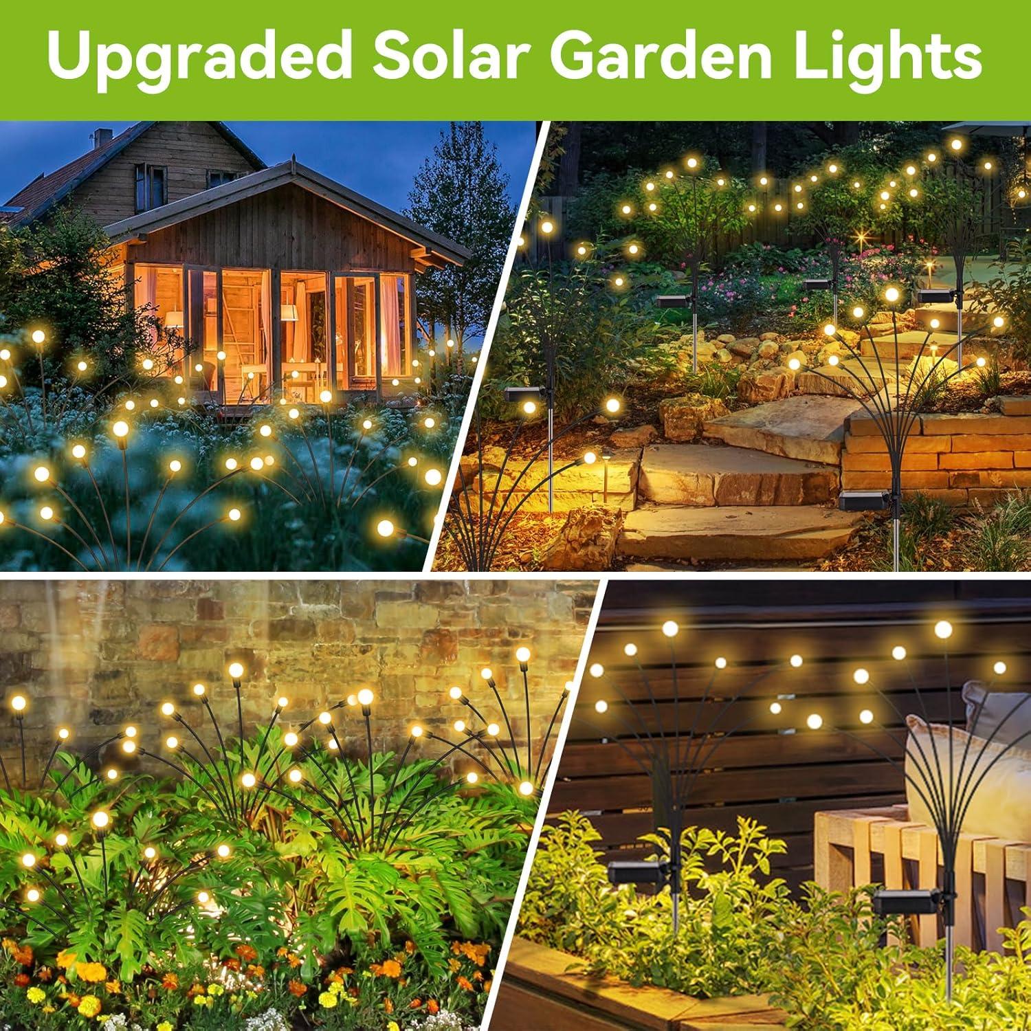 Luces de Jardín Solares YShengMian 2 Paquete 16 LED IP65