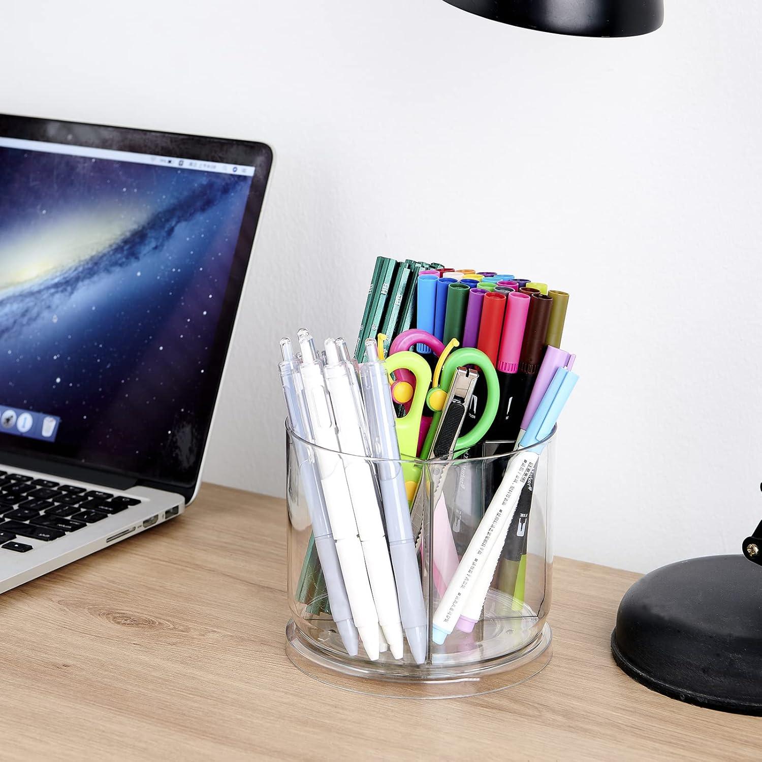 Organizador de Brochas de Maquillaje VANZAVANZU Transparente 360°