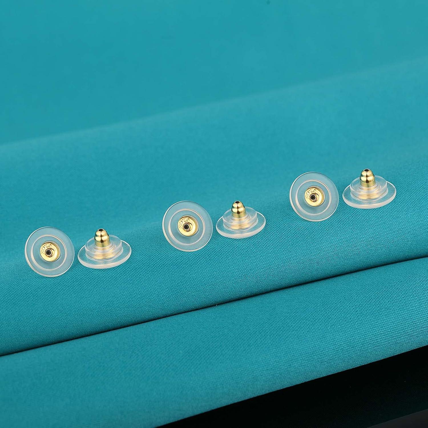 3 Pares de Respaldos de Pendientes Catinee Plata 925 Oro 14K