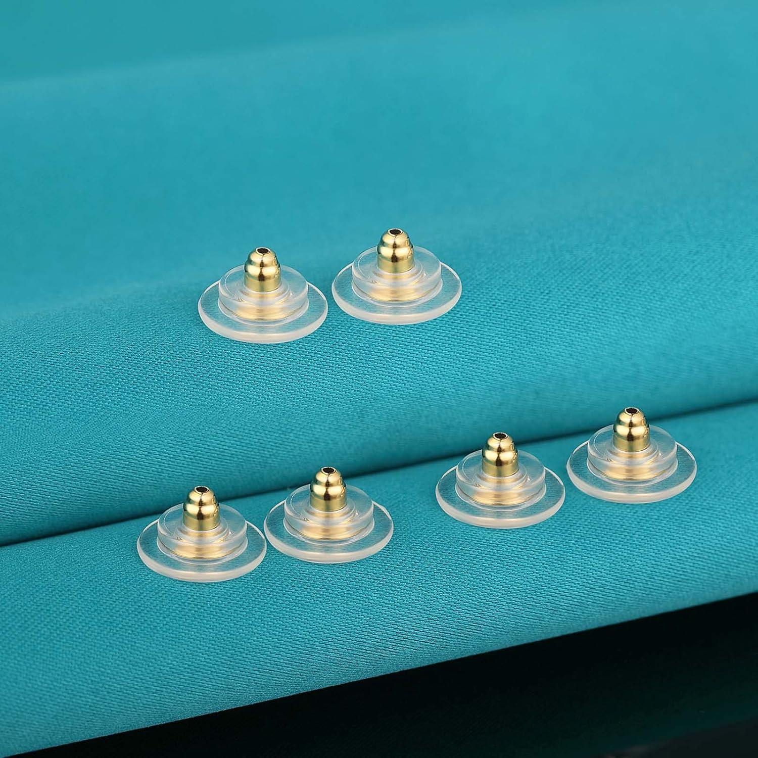 3 Pares de Respaldos de Pendientes Catinee Plata 925 Oro 14K