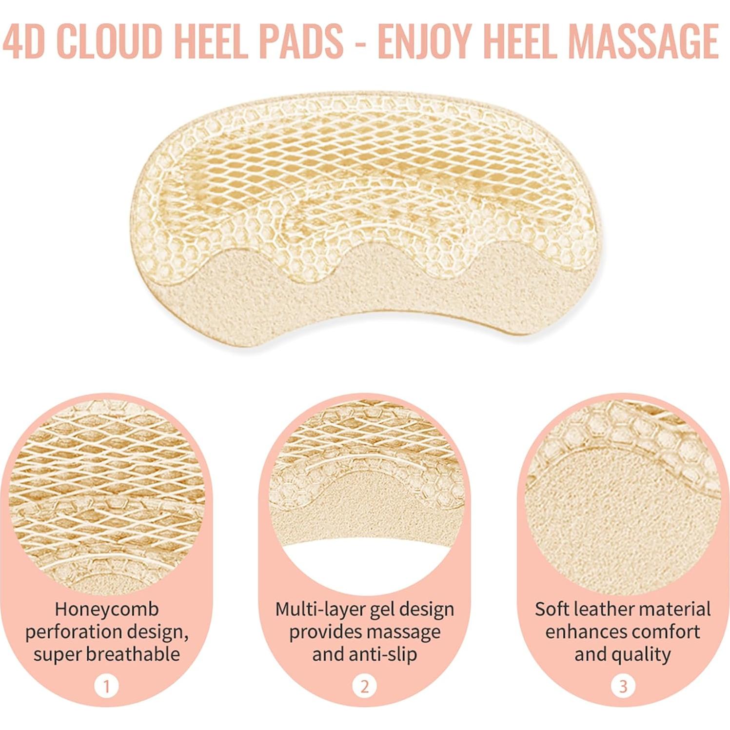 Almohadillas de Talón GEHENG 4D Cloud Beige - 2 Pares