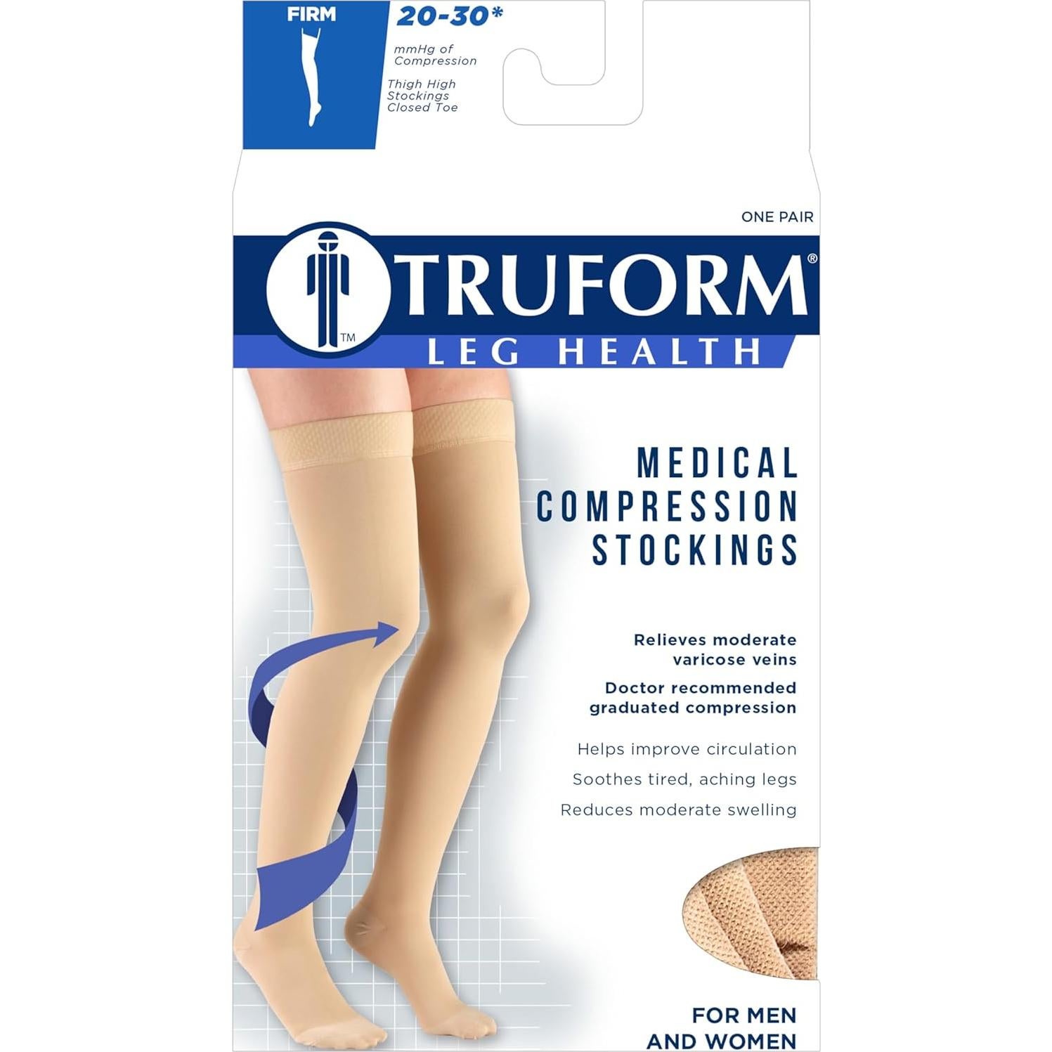Medias de Compresión Truform 8868 20-30 mmHg Unisex Beige Pequeño