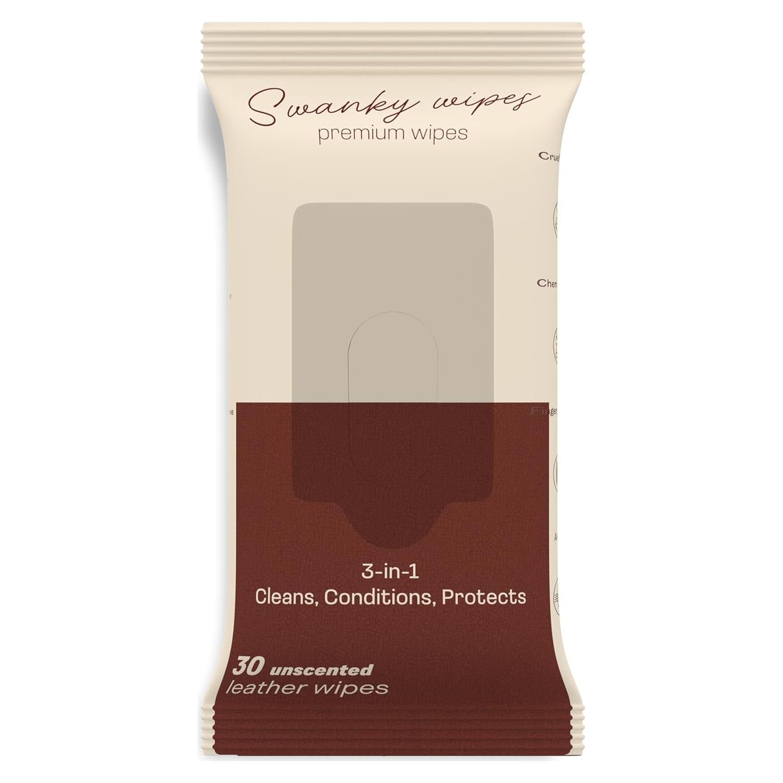 Toallitas de Cuero Swanky - 30 Unidades, Limpieza y Acondicionamiento