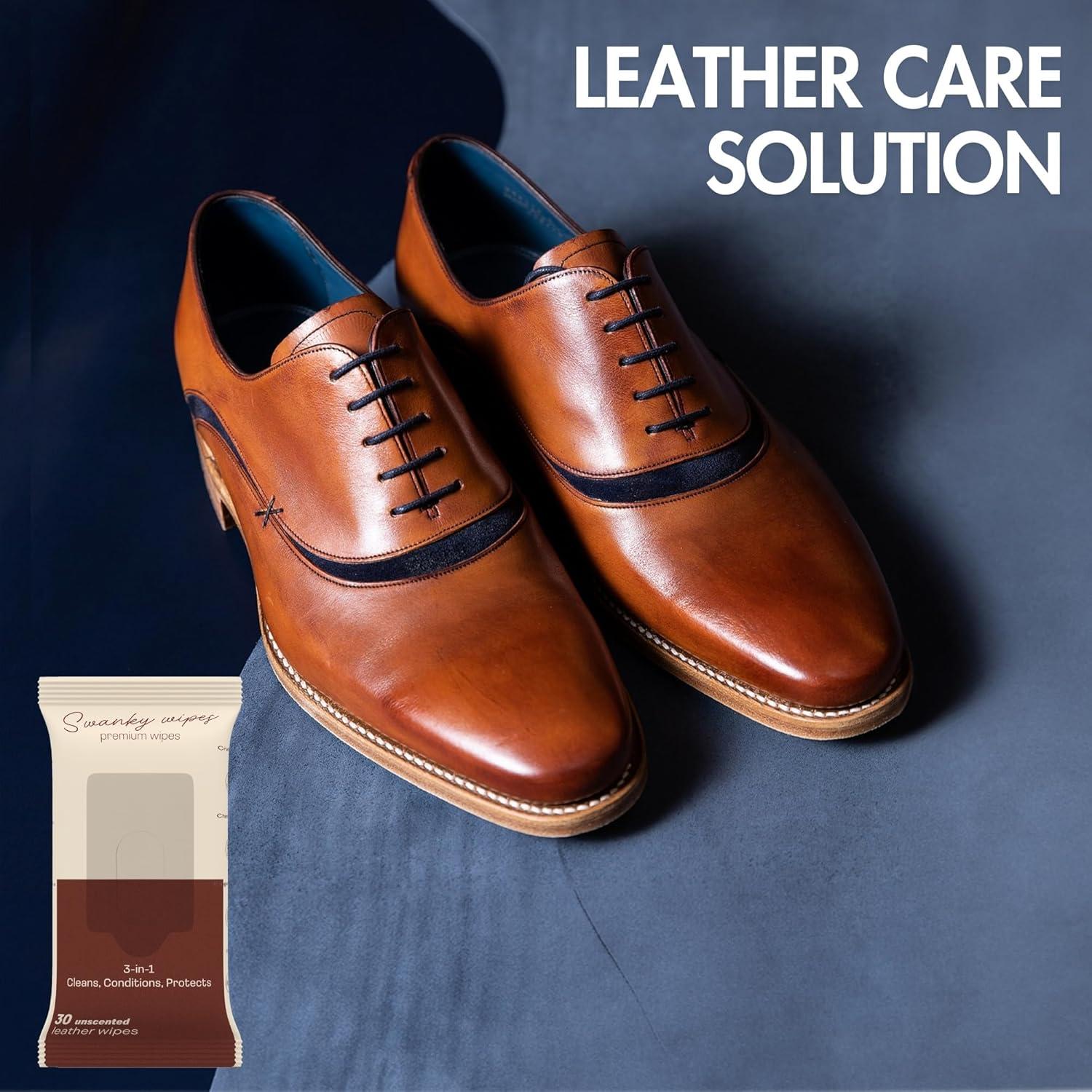 Toallitas de Cuero Swanky - 30 Unidades, Limpieza y Acondicionamiento