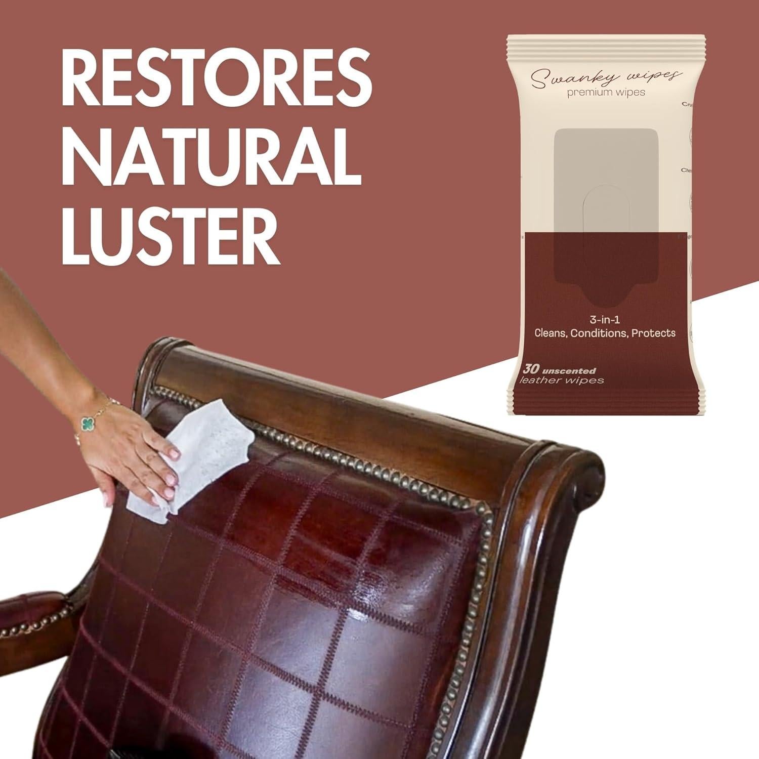 Toallitas de Cuero Swanky - 30 Unidades, Limpieza y Acondicionamiento