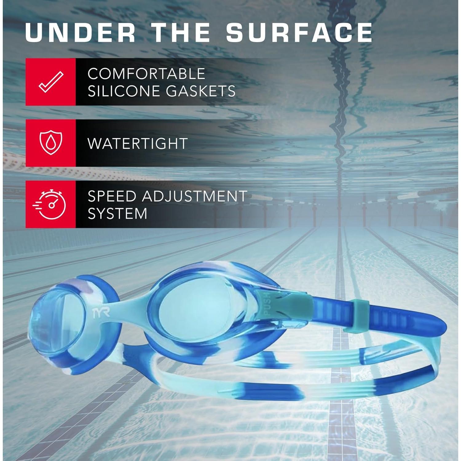 Gafas de natación TYR Swimple Tie-Dye para niños 3-10 años