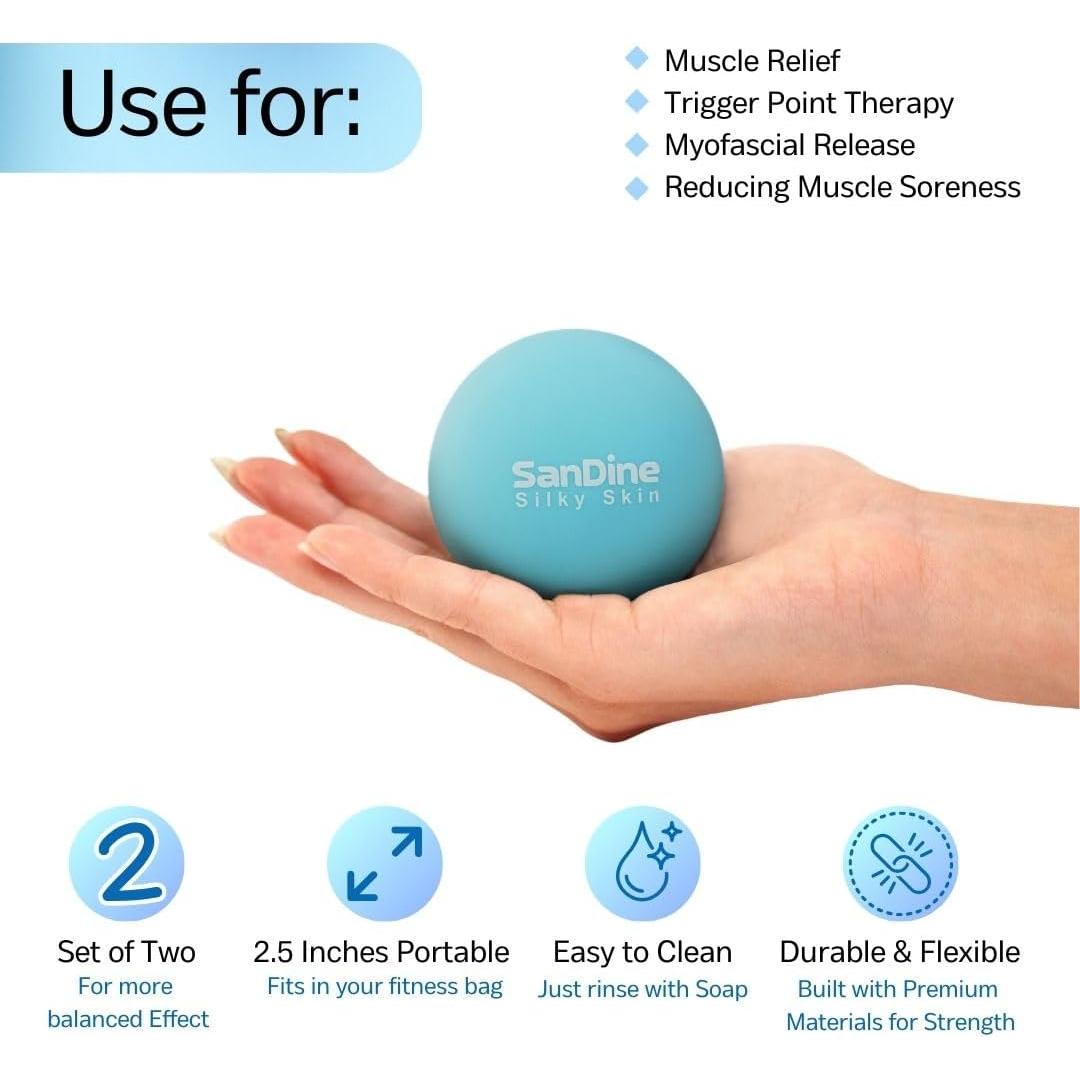 Pelotas de Masaje Lacrosse Sandine 6.35 cm 2 Pack Azul