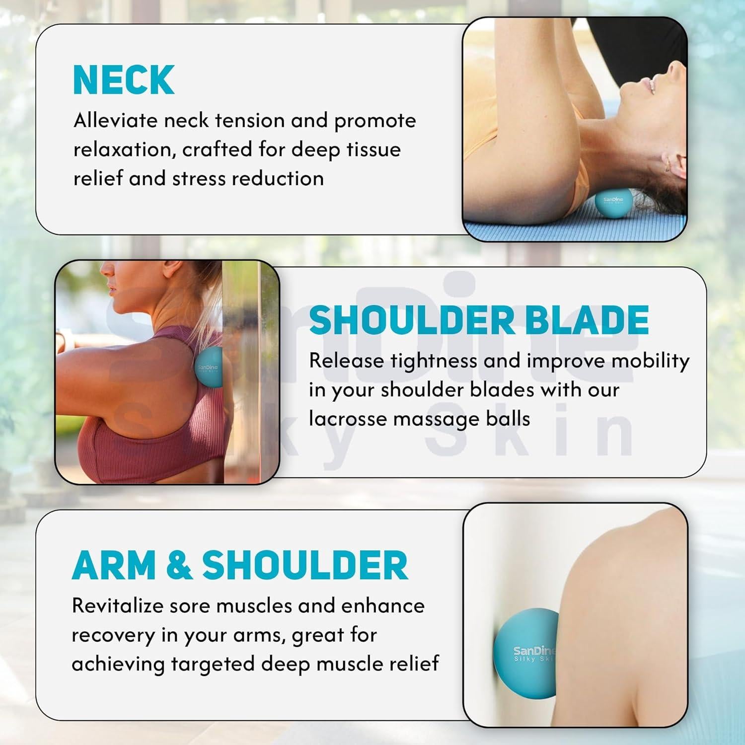 Pelotas de Masaje Lacrosse Sandine 6.35 cm 2 Pack Azul