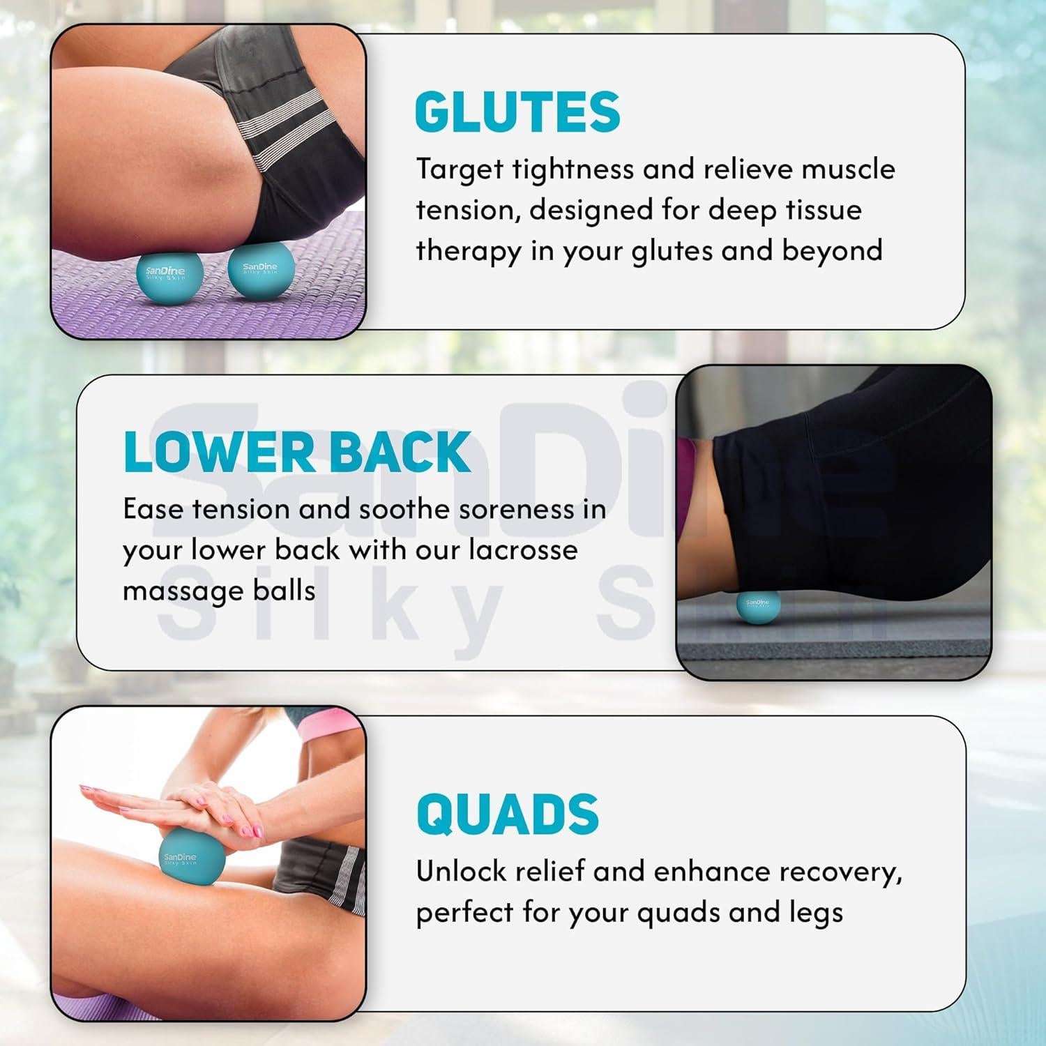 Pelotas de Masaje Lacrosse Sandine 6.35 cm 2 Pack Azul