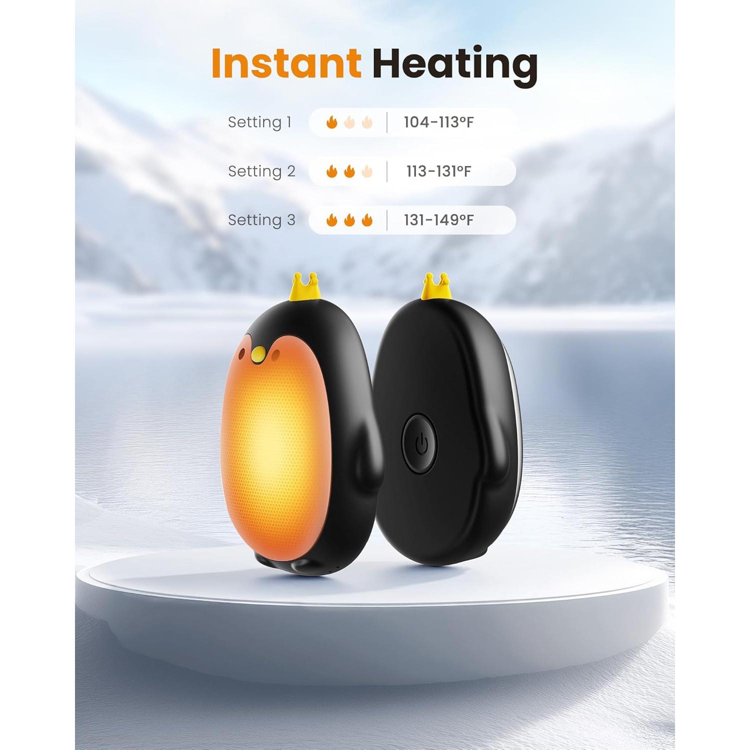 Calentadores de Manos Recargables Gaiatop 2 Piezas Pingüino