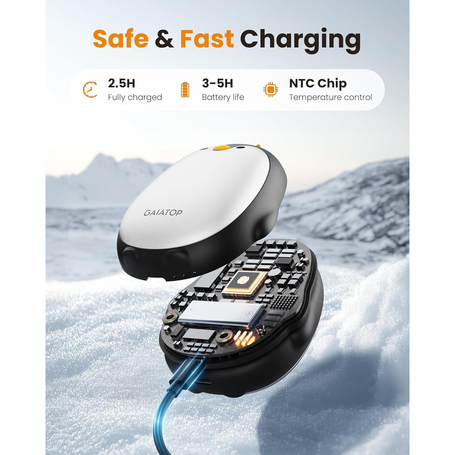 Calentadores de Manos Recargables Gaiatop 2 Piezas Pingüino