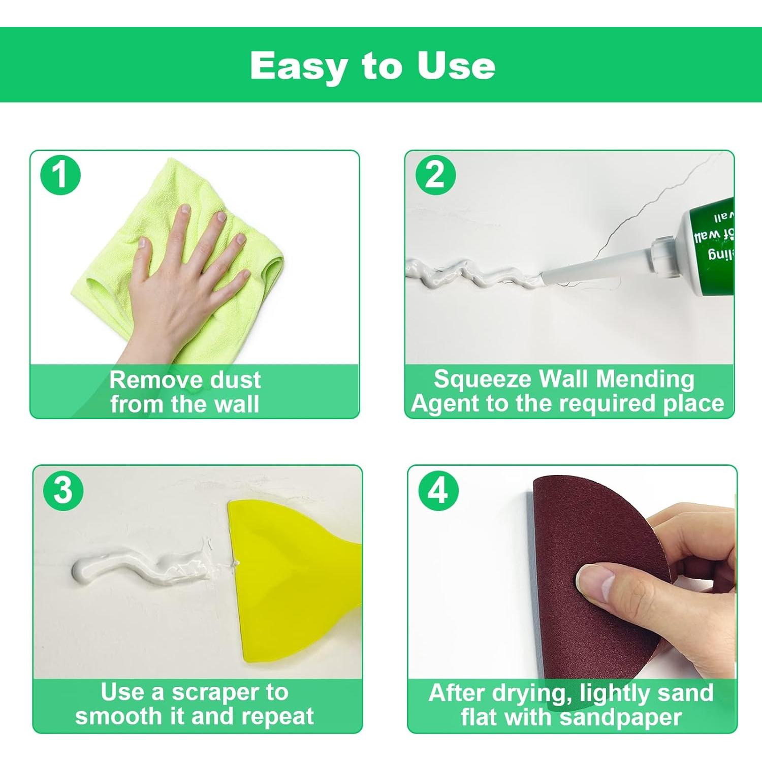 Kit de Reparación de Pared GQLife con Raspador y Pasta 100g