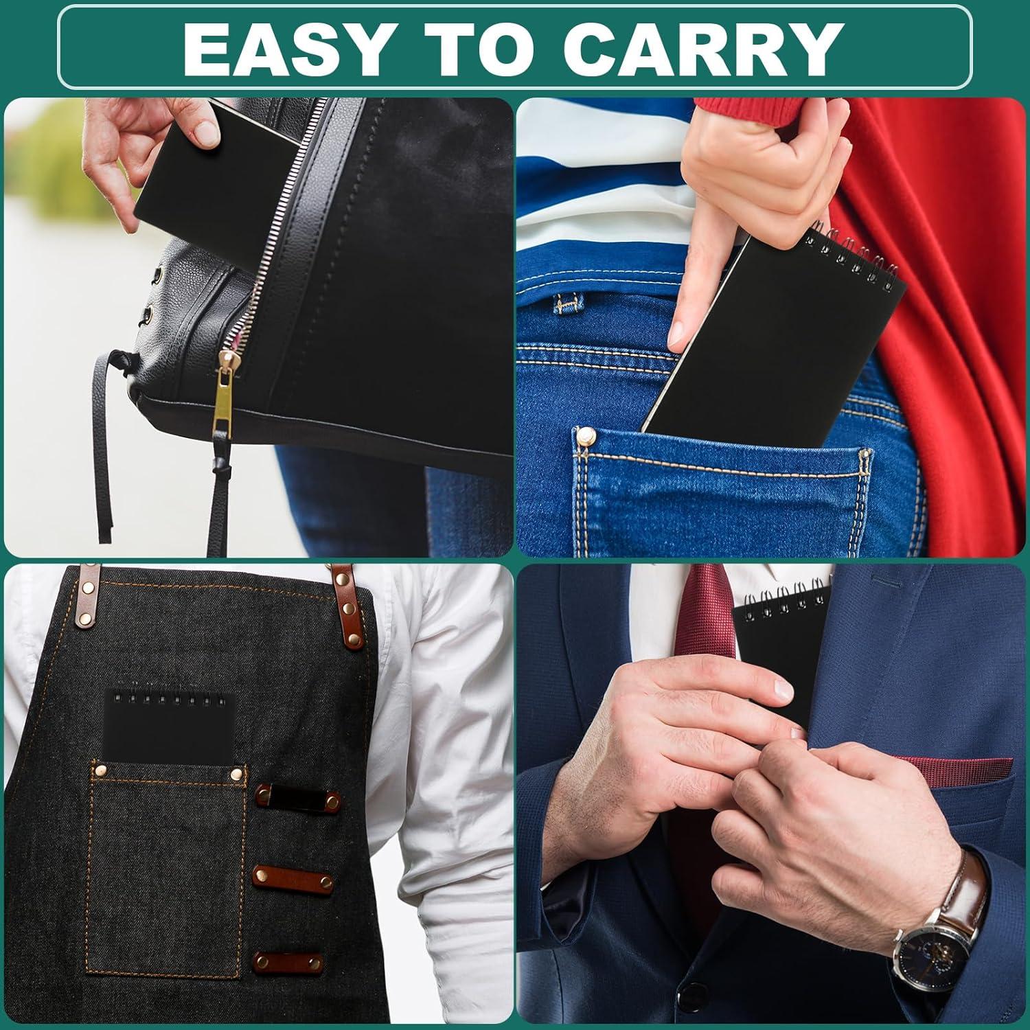 Geyoga Cuadernos Impermeables 3x5 Negro - Paquete de 3