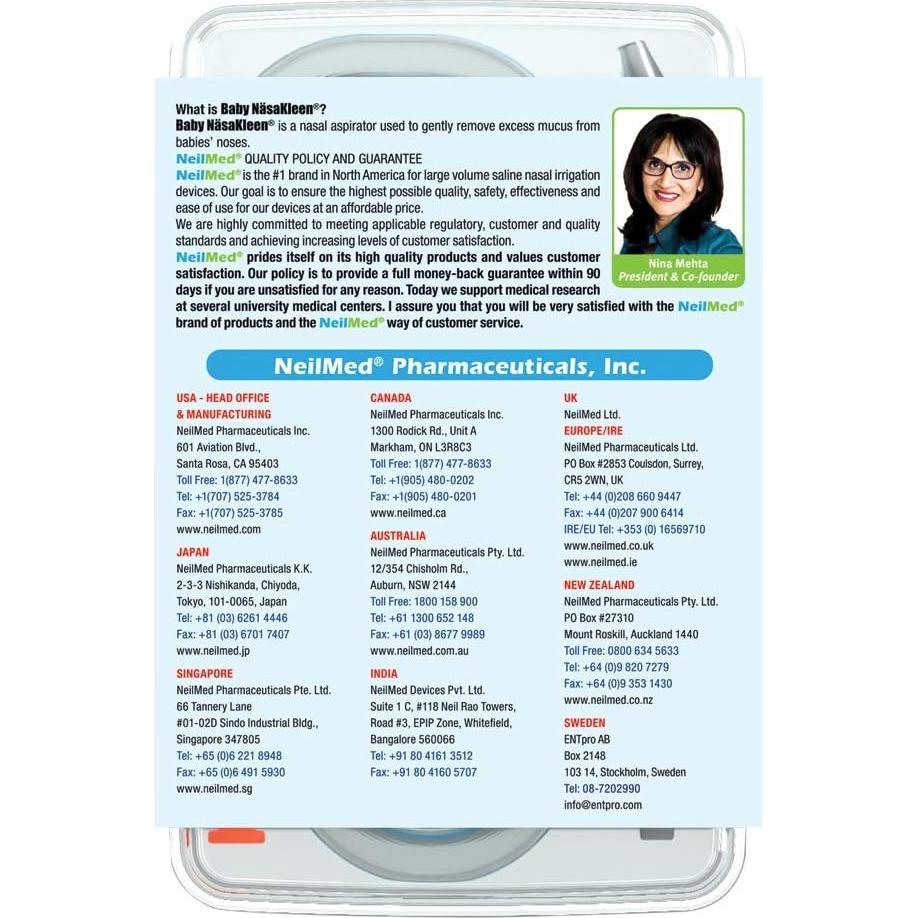 Aspirador Nasal NeilMed Baby NasaKleen con 49 Filtros