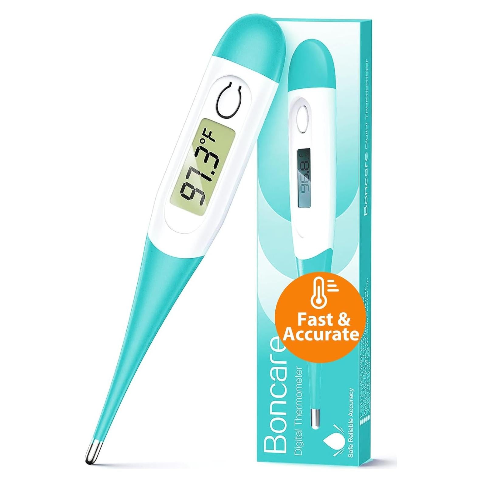 Termómetro Digital Boncare 10 Segundos Verde Azul - Oral y Rectal